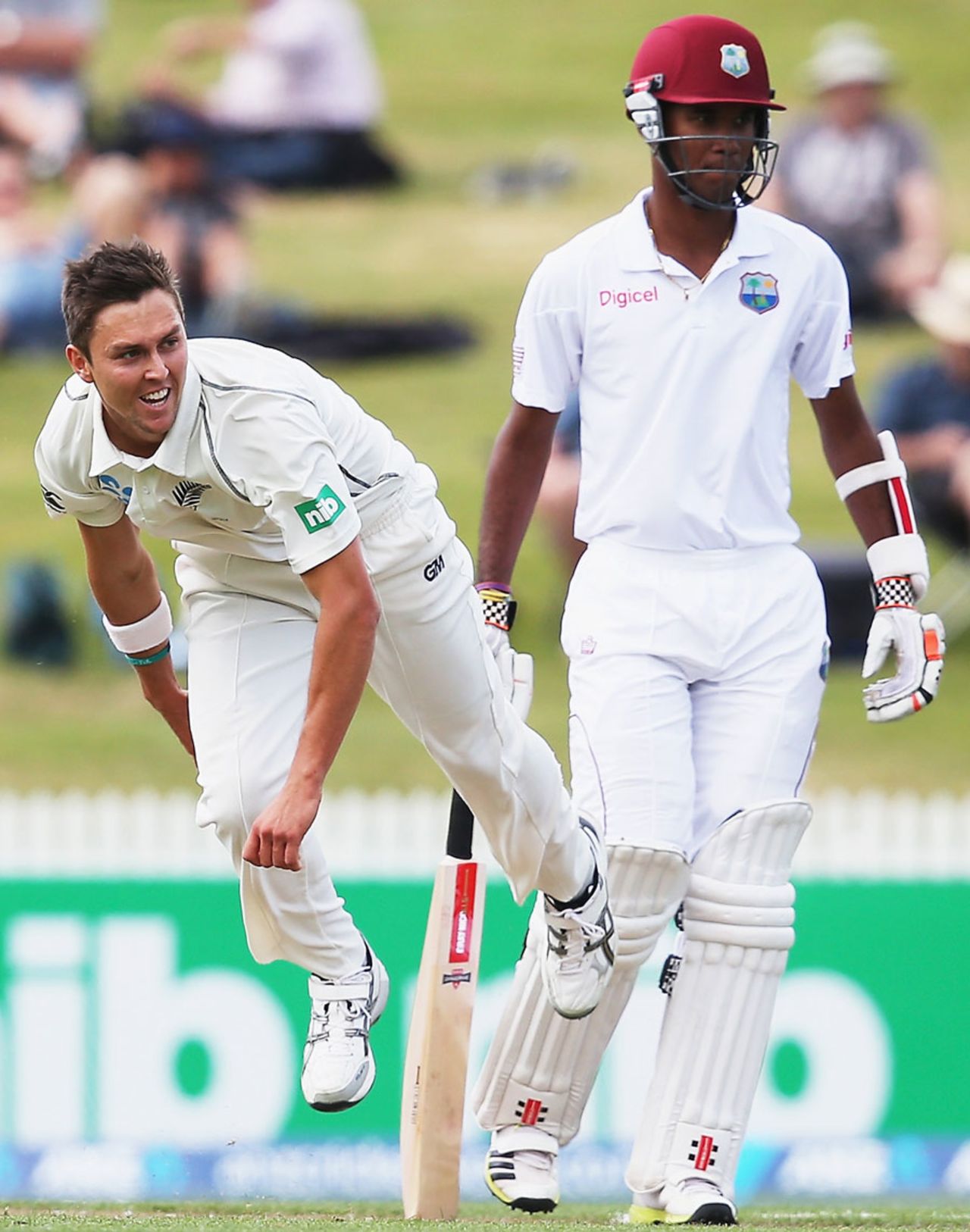 Trent Boult in his bowling stride, New Zealand v West Indies, 3rd Test, Hamilton, 1st day, December 19, 2013