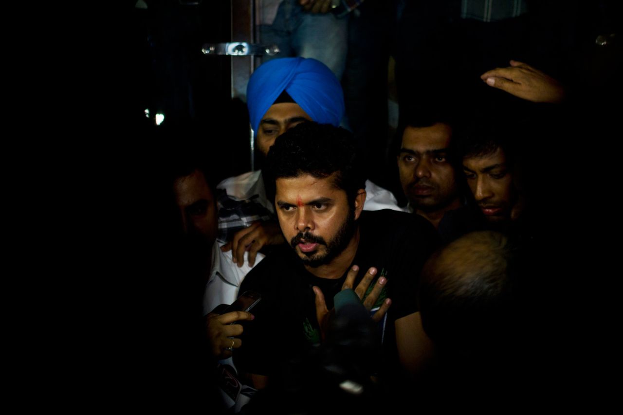 Sreesanth speaks to the press after being released from jail, Delhi, June 11, 2013