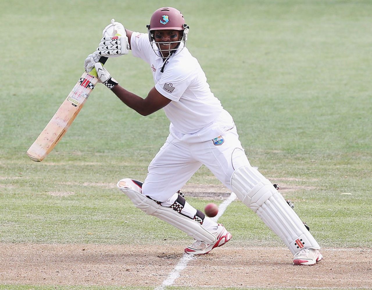 Shivnarine Chanderpaul finished the first day unbeaten on 94, New Zealand v West Indies, 3rd Test, Hamilton, 1st day, December 19, 2013