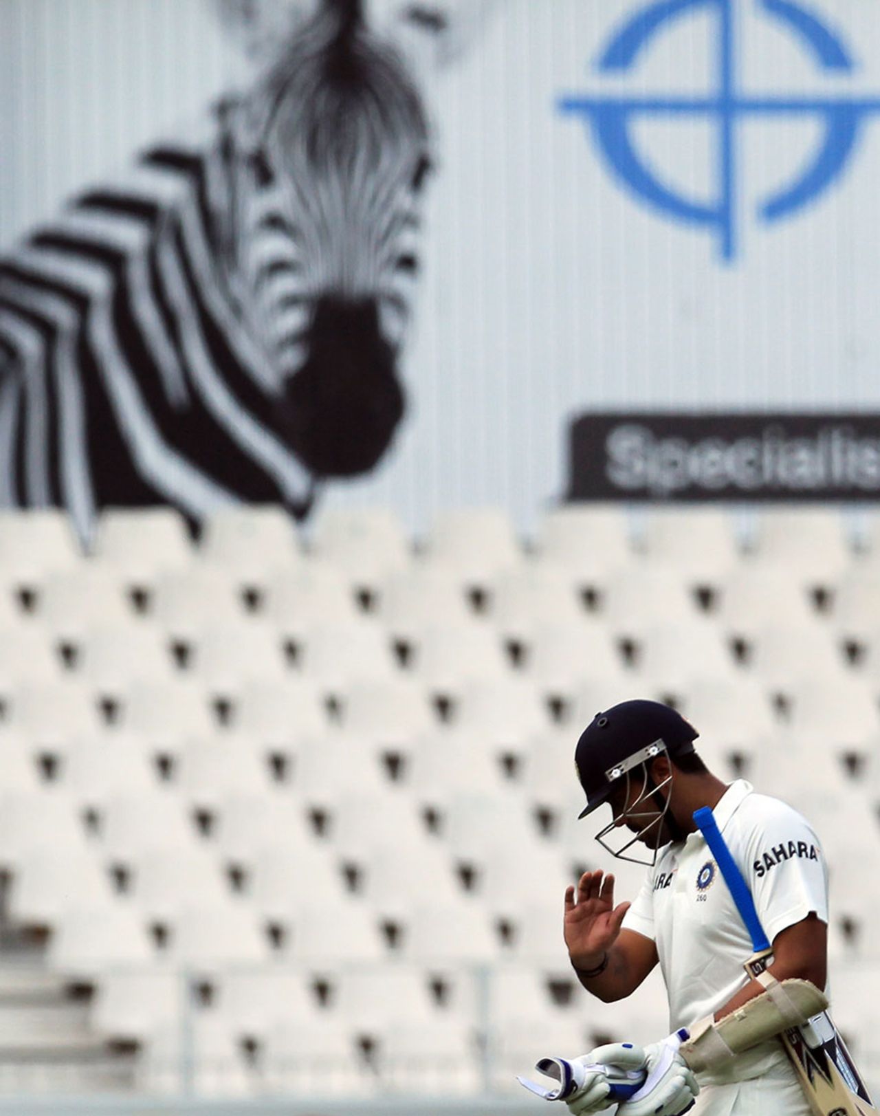 Murali Vijay walks back after being dismissed for 39, South Africa v India, 1st Test, Johannesburg, 3rd day, December 20, 2013