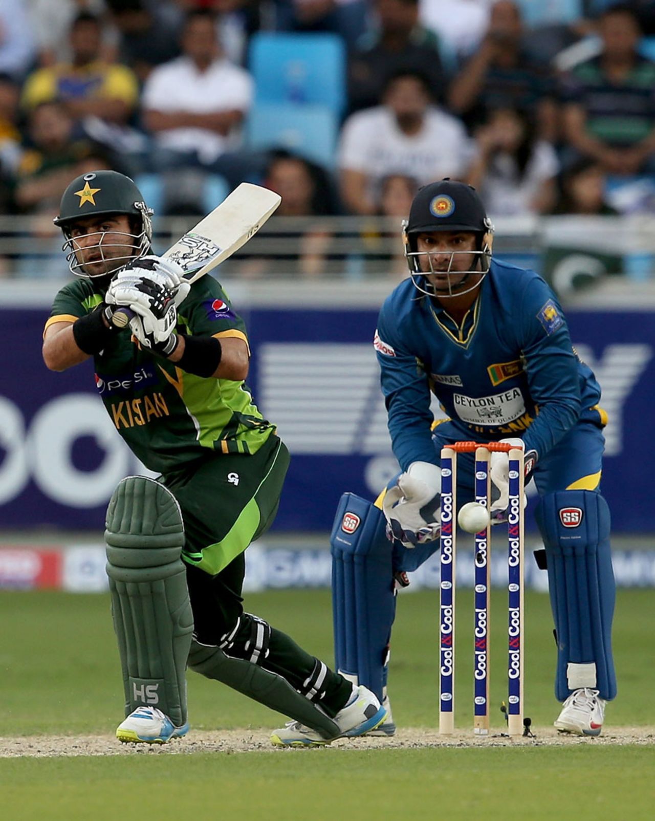 Ahmed Shehzad flicks one away, Pakistan v Sri Lanka, 2nd ODI, Dubai, December 20, 2013