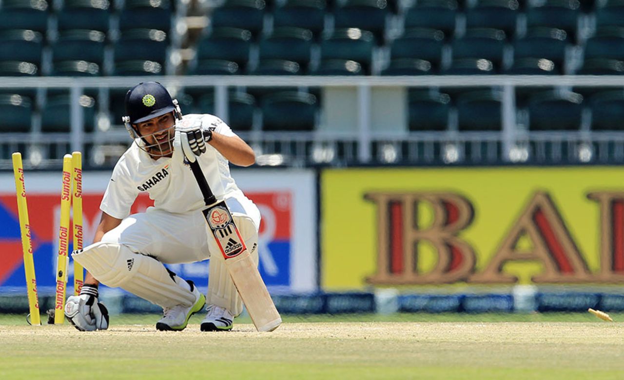 Rohit Sharma was bowled by a ball that kept low, South Africa v India, 1st Test, Johannesburg, 4th day, December 21, 2013