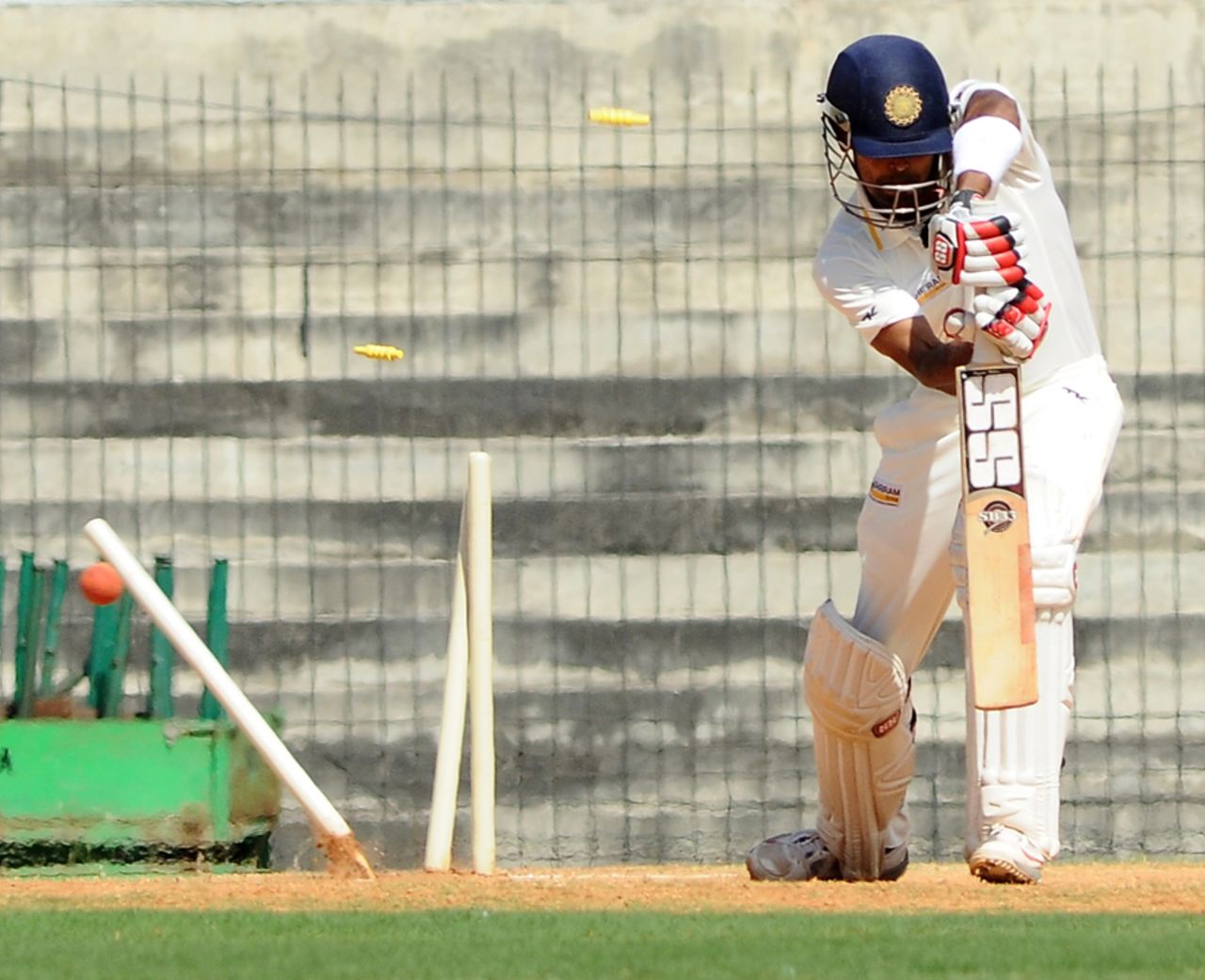S Badrinath was bowled for 50, Tamil Nadu v Rajasthan, Ranji Trophy, Group B, 1st day, Chennai, December 22, 2013