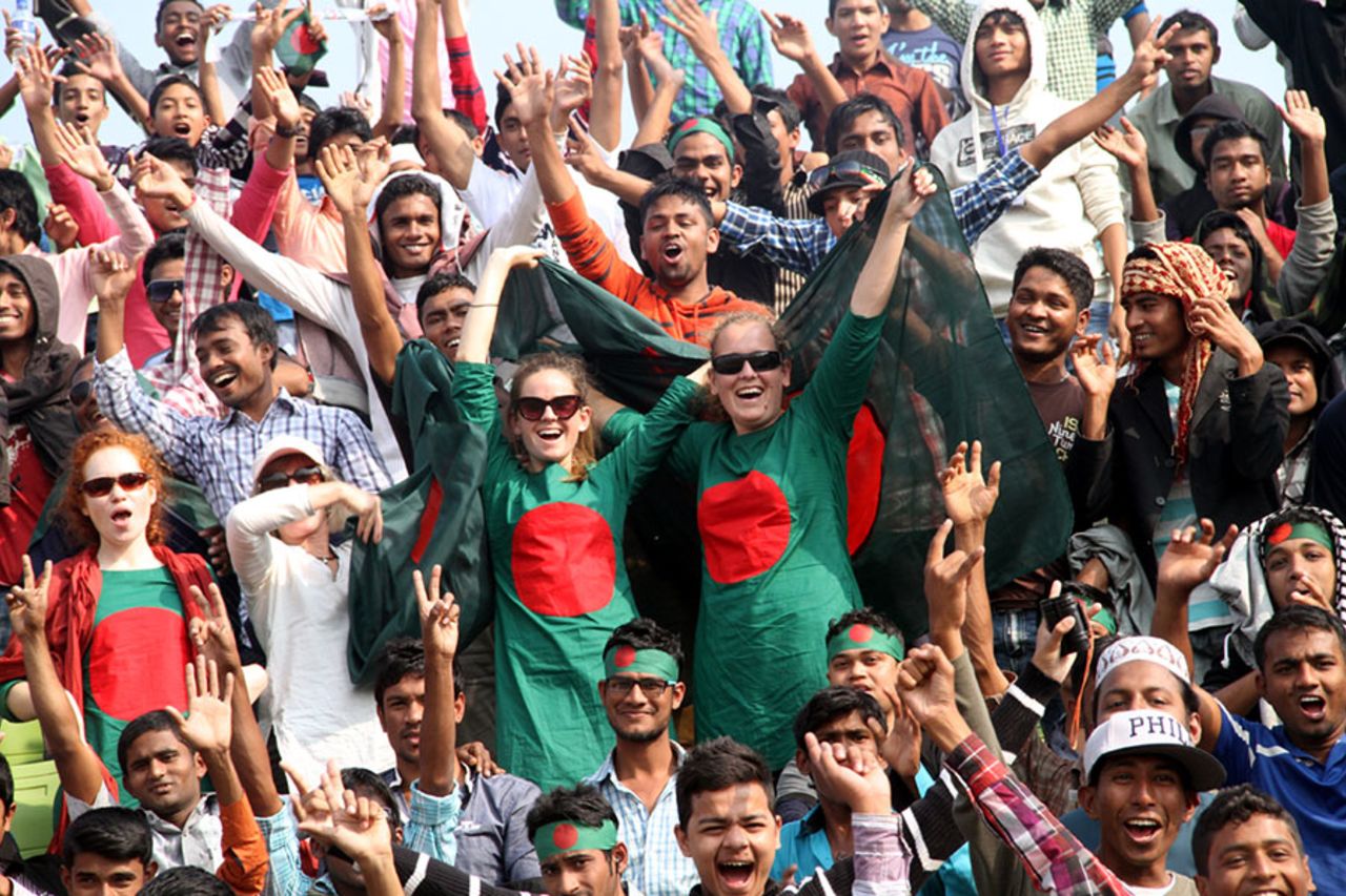 A colourful crowd showed up for the tournament opener, Victory Day T20 Cup, Abahani Limited v UCB-BCB Eleven, Sylhet, December 22, 2013