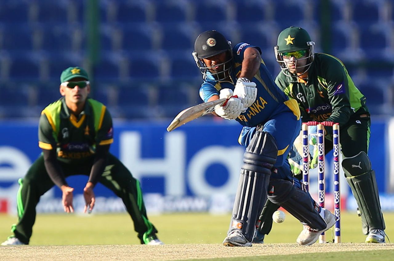 Ashan Priyanjan works the ball into the leg side, Pakistan v Sri Lanka, 4th ODI, Abu Dhabi, December 25, 2013