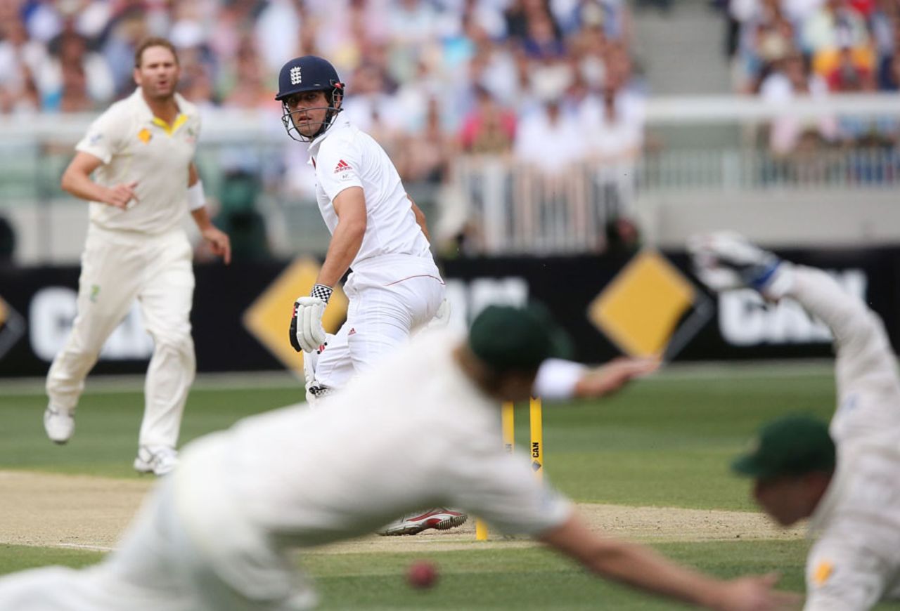 Alastair Cook deflected one low through the slips, Australia v England, 4th Test, Melbourne, 1st day, December 26, 2013