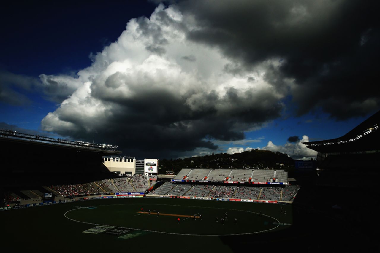 The clouds gather over Eden Park, New Zealand v West Indies, 1st ODI, Auckland, December 26, 2013