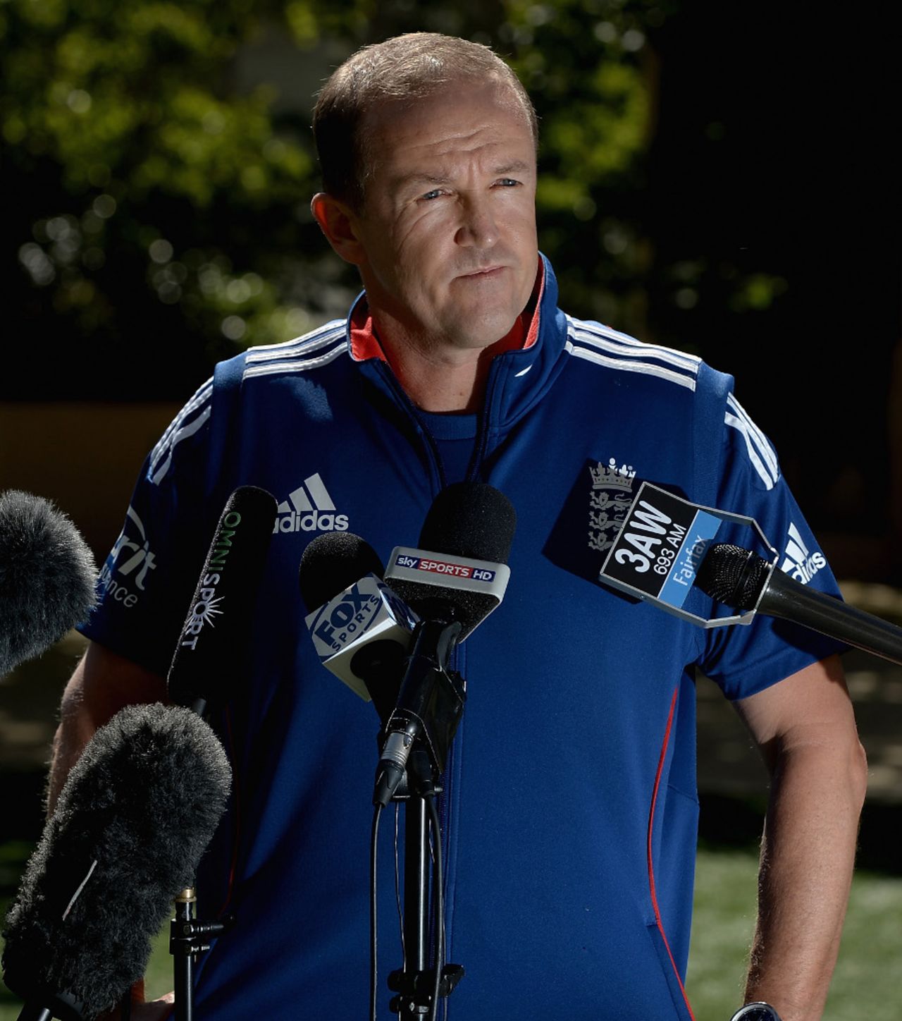 Andy Flower speaks to the media in Melbourne, December 30, 2013