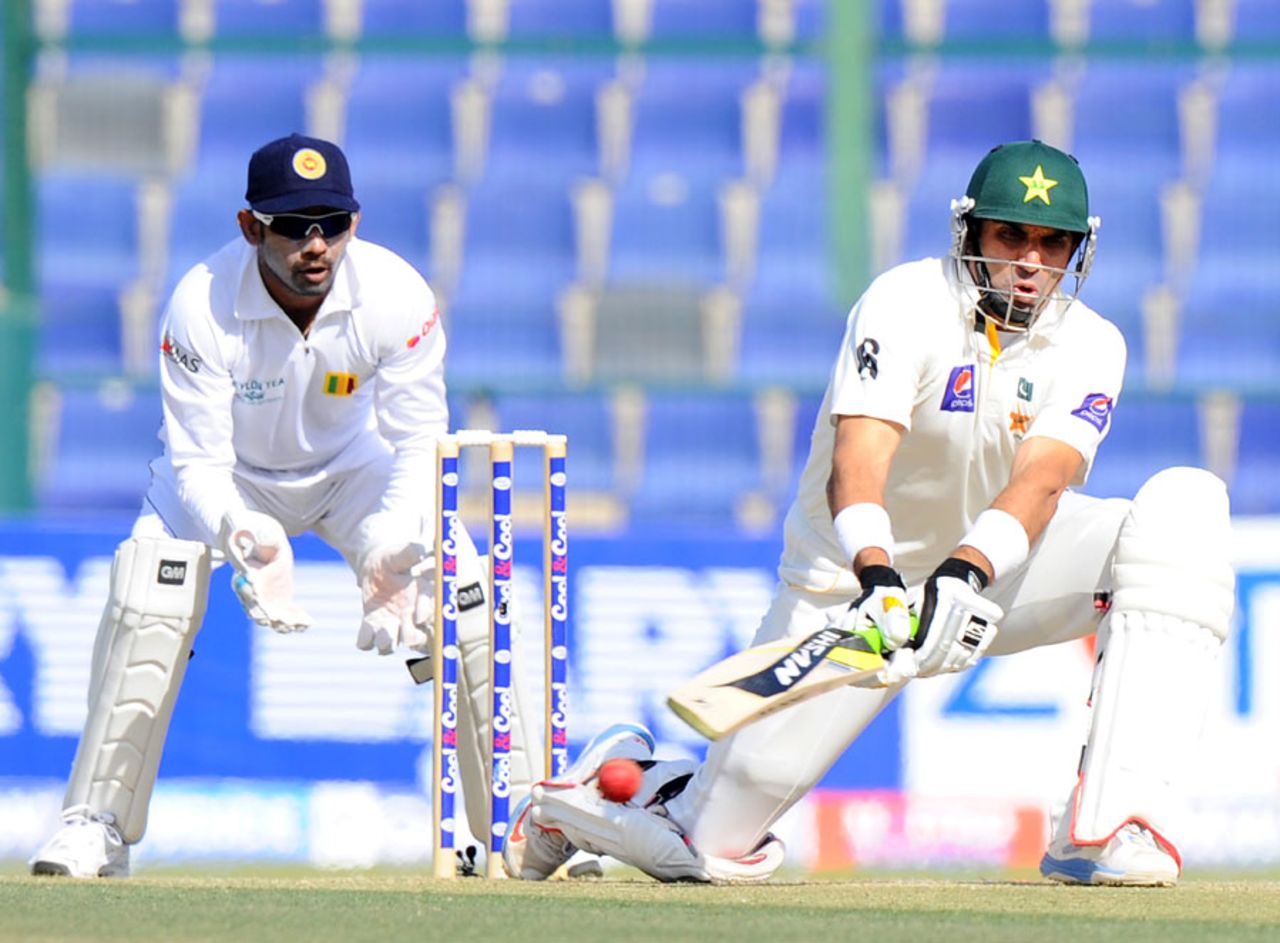 Misbah-ul-Haq handled the spinners with ease, Pakistan v Sri Lanka, 1st Test, Abu Dhabi, 3rd day, January 2, 2014
