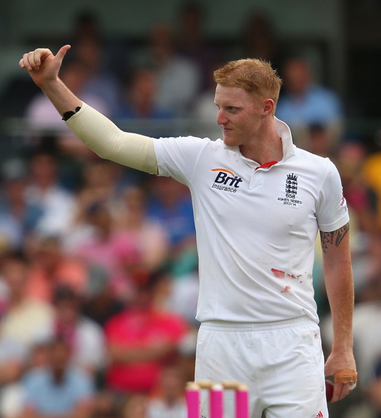 Ben Stokes took three wickets in an over to finish with 6 for 99, Australia v England, 5th Test, Sydney, 1st day, January 3, 2014