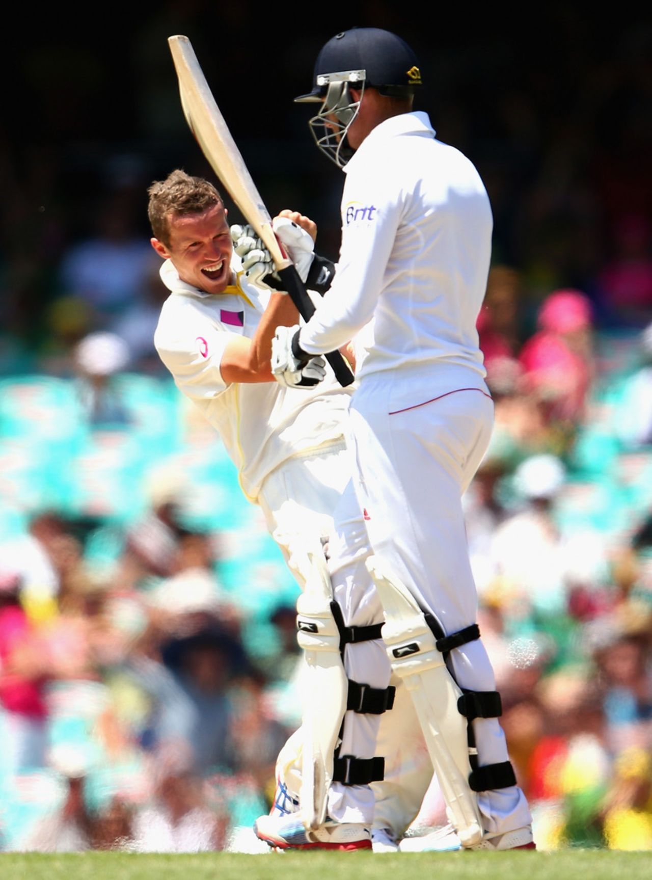 Jonny Bairstow looks at his bat after falling to Peter Siddle, Australia v England, 5th Test, Sydney, 2nd day, January 4, 2014