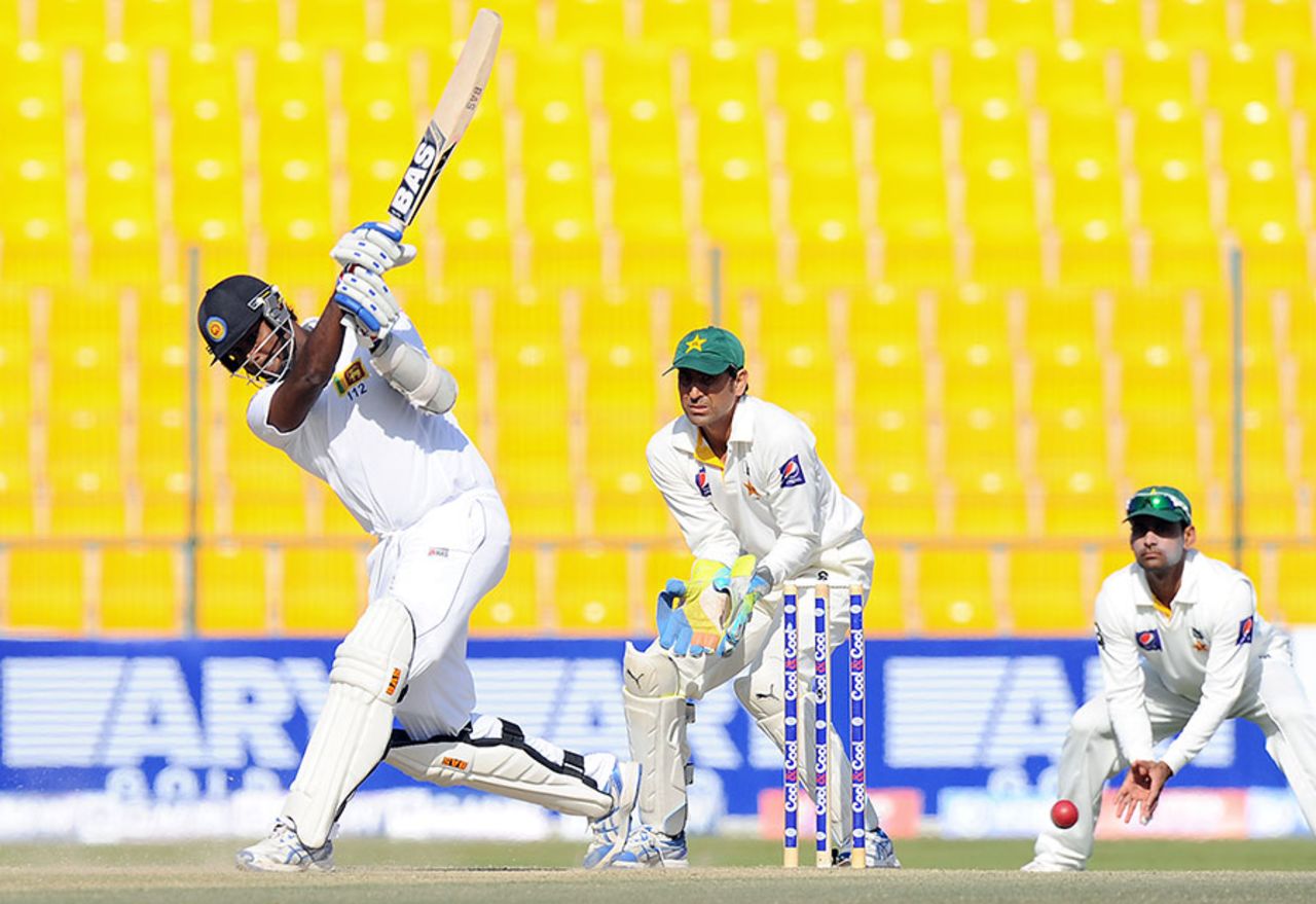 Angelo Mathews made an unbeaten 157, his highest Test score, Pakistan v Sri Lanka, 1st Test, Abu Dhabi, 5th day, January 4, 2014
