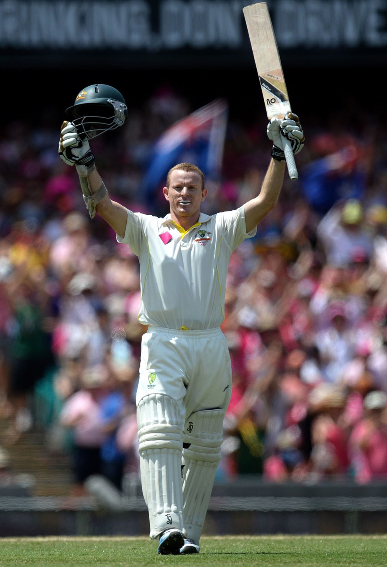Chris Rogers celebrates his hundred, Australia v England, 5th Test, Sydney, 3rd day, January 5, 2014