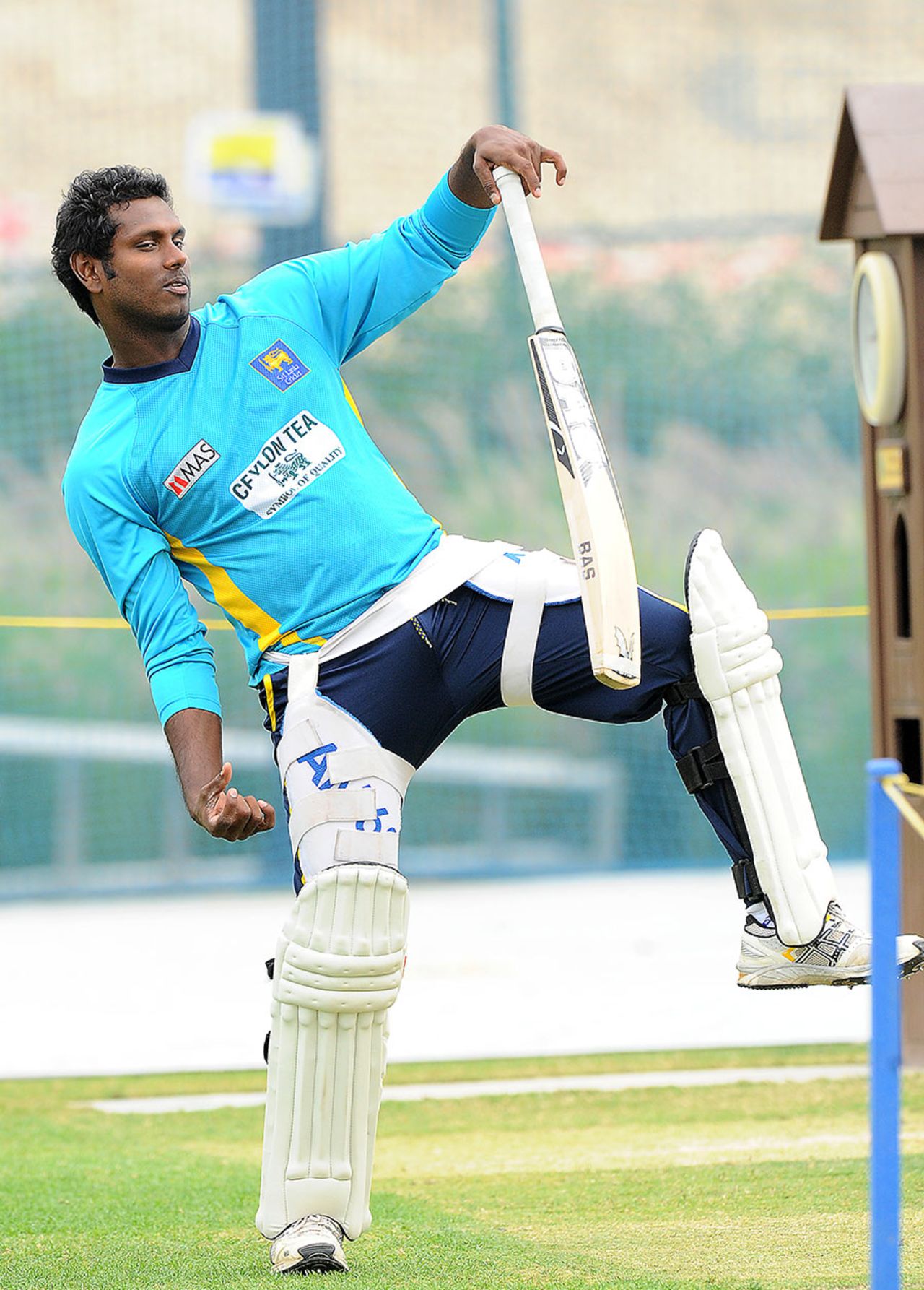Angelo Mathews at the Sri Lanka nets, Dubai, January 6, 2014
