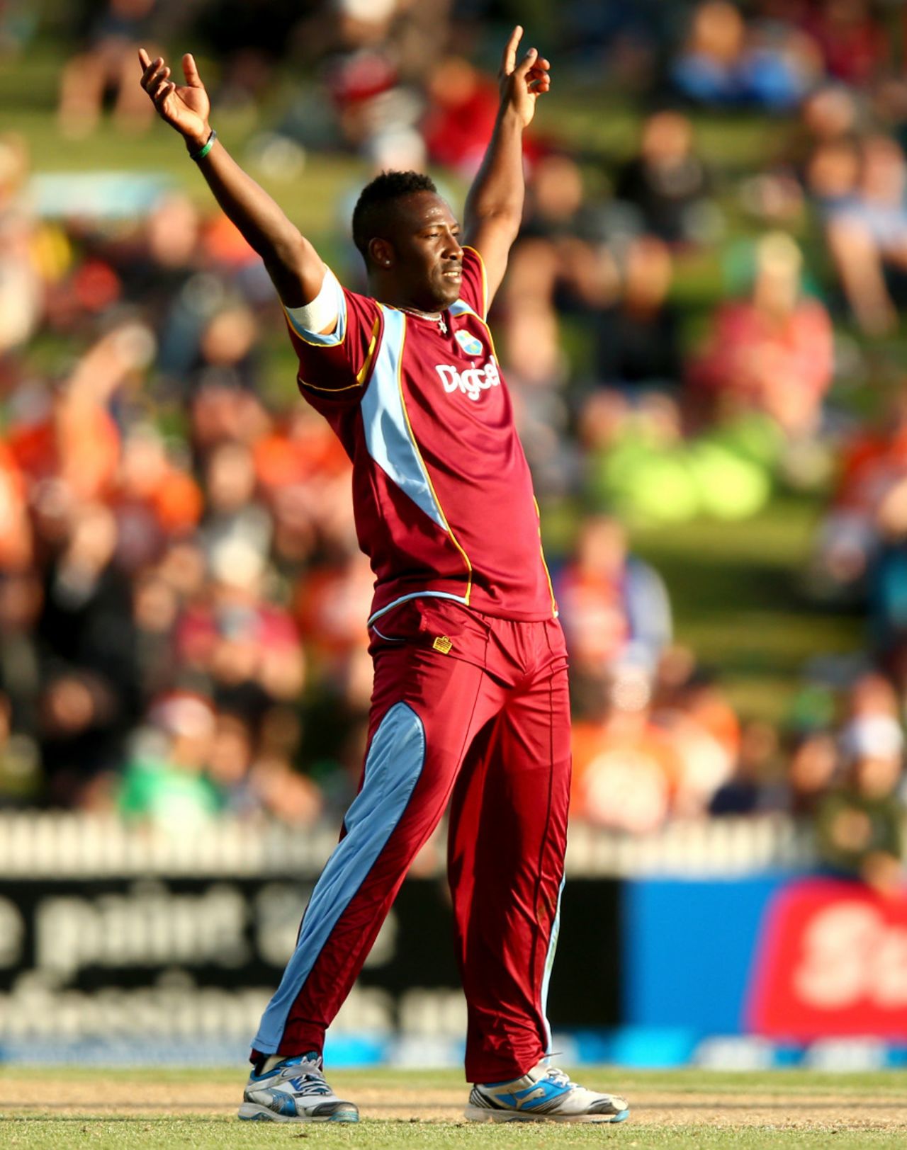 Andre Russell was in the wickets on his return to the one-day side, New Zealand v West Indies, 5th ODI, Hamilton, January 8, 2013
