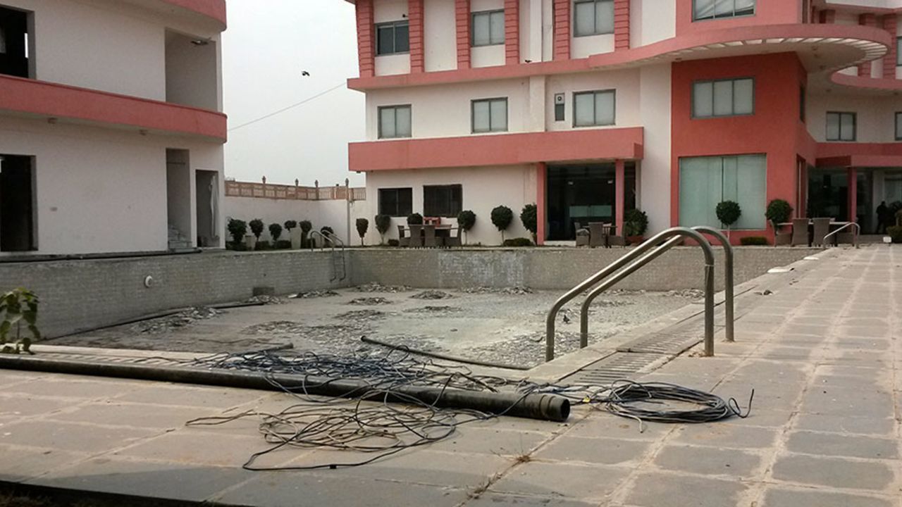 The swimming pool at the RCA Academy is in a state of disuse, Jaipur, January 7, 2014