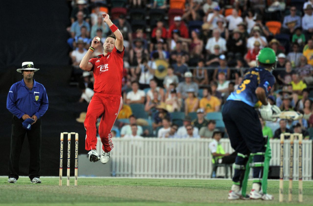 Boyd Rankin claimed two wickets, Prime Minister's XI v England XI, Tour match, Canberra, January 14, 2014