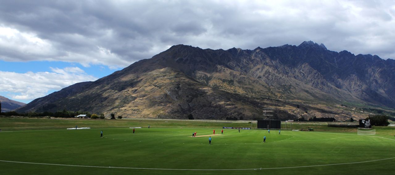 The spectacular Queenstown Events Centre ground played host to the Hong Kong v. Scotland match at the ICC Cricket World Cup Qualifier 2014