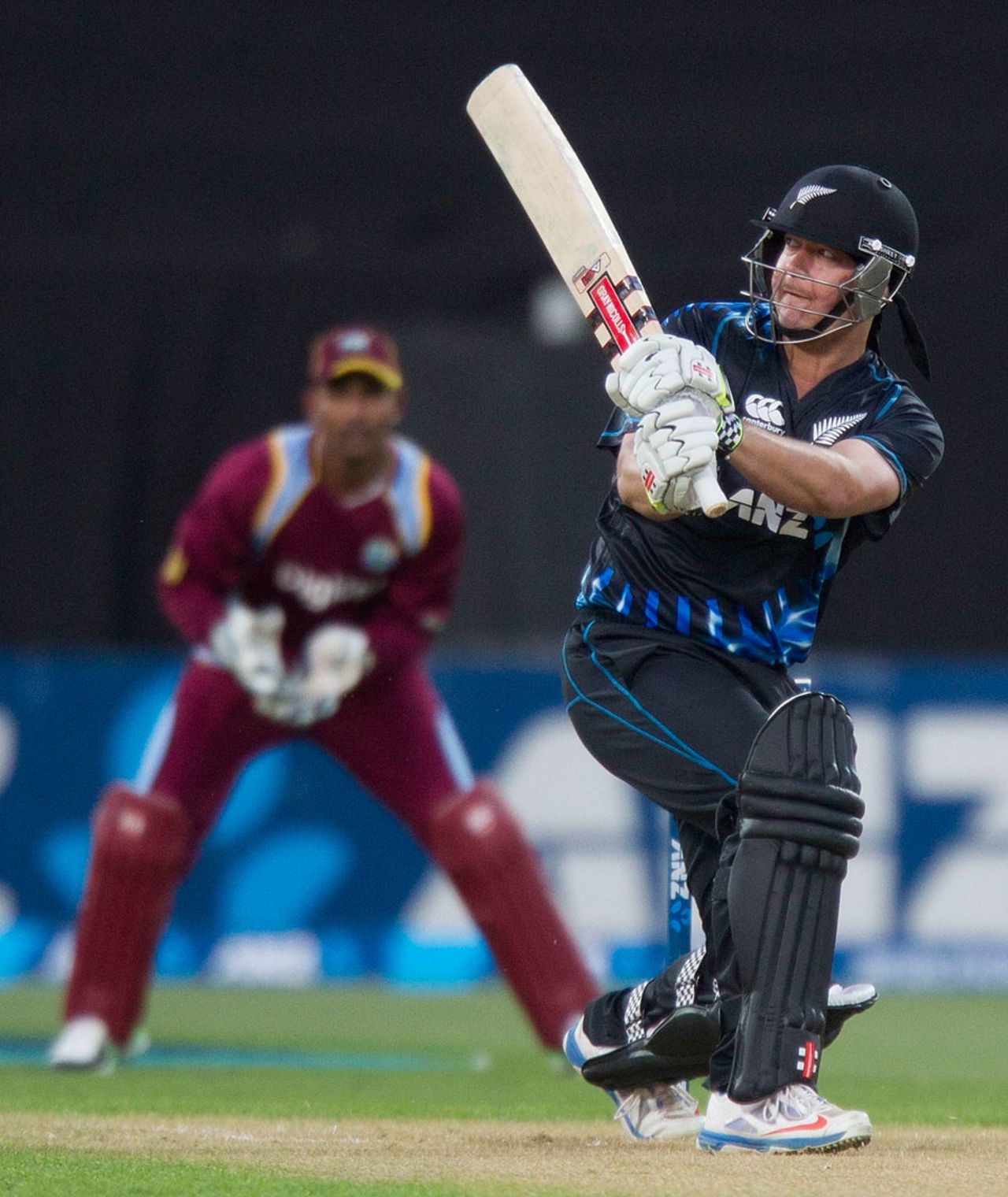 Jesse Ryder plays a pick-up shot to the leg side, New Zealand v West Indies, 2nd T20, Wellington, January 15, 2014
