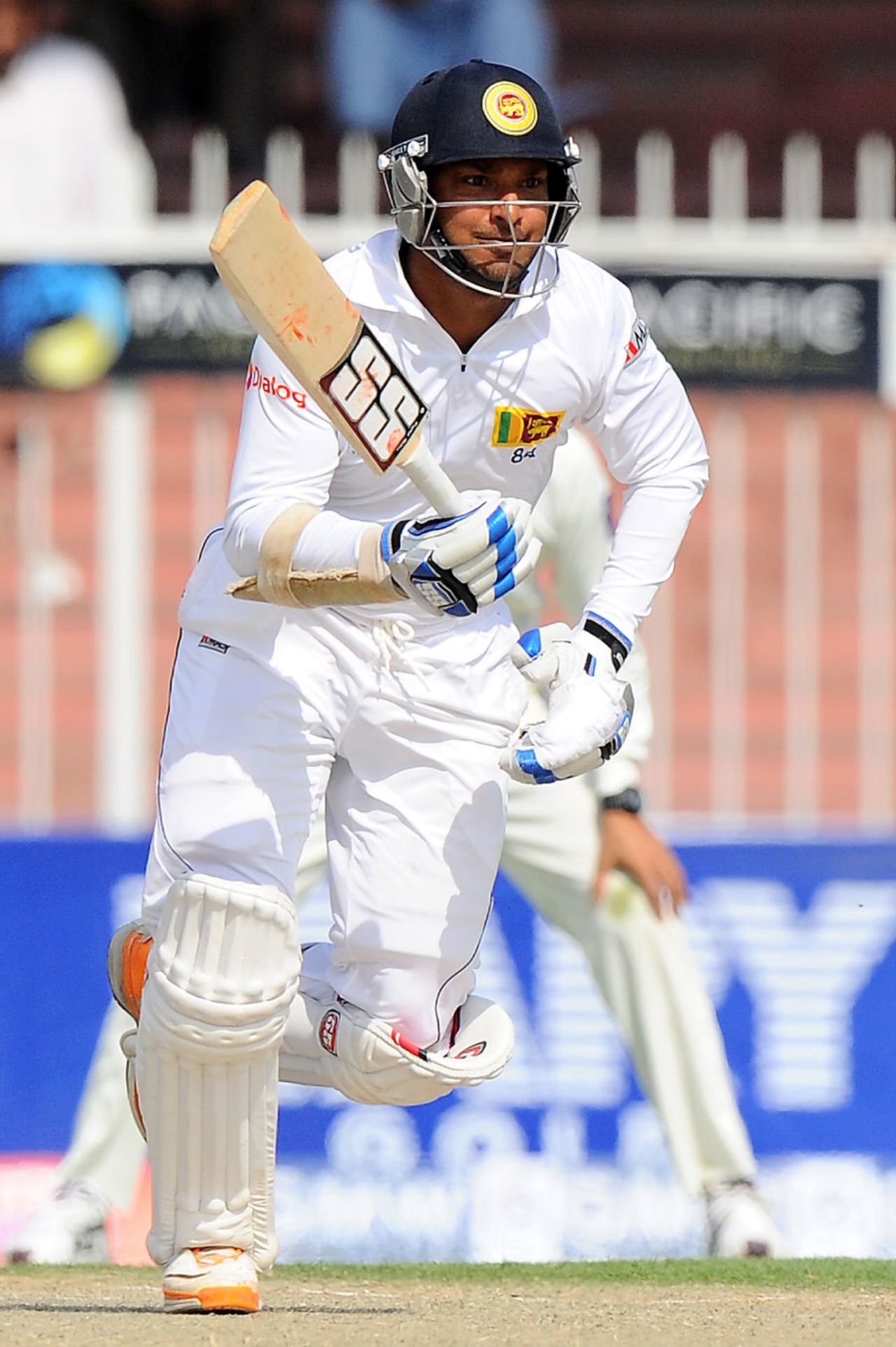 Kumar Sangakkara sets off for a run, Pakistan v Sri Lanka, 3rd Test, Sharjah, 1st day, January 16, 2014