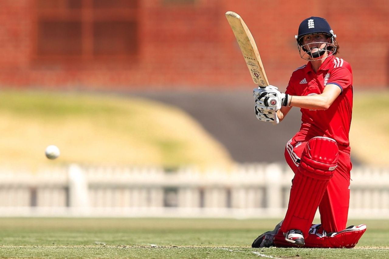 Lydia Greenway made 44 before retiring out, CA Chairman's Women's XI v England Women, Melbourne, January 17, 2014