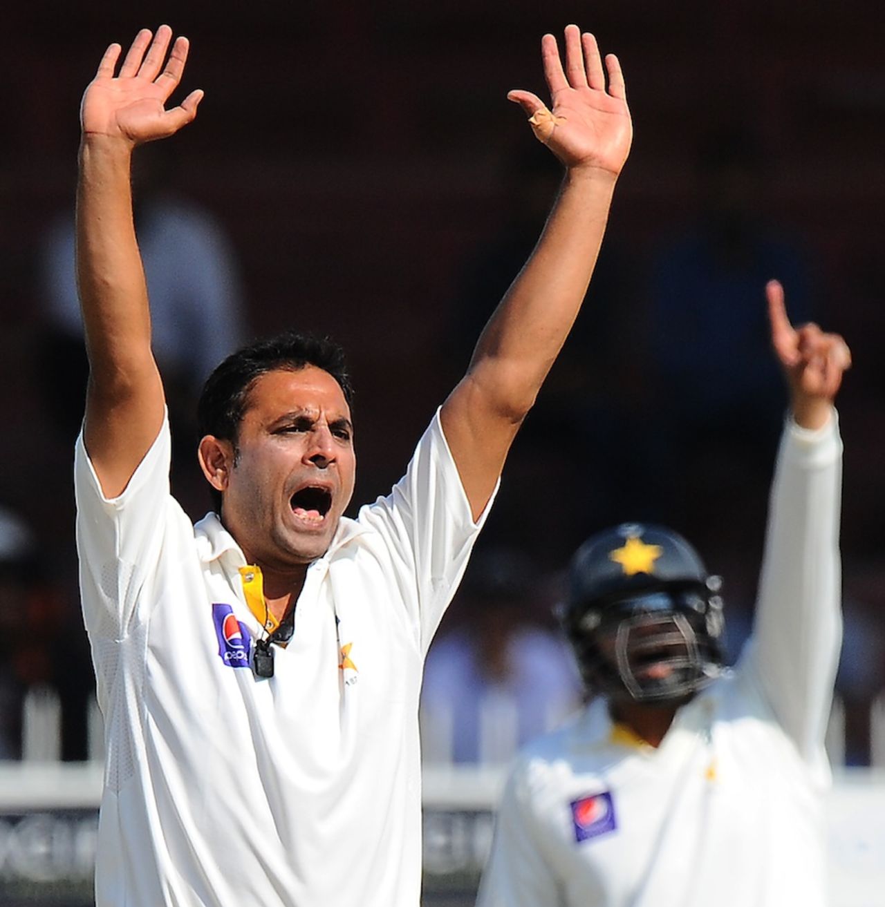 Abdur Rehman appeals unsuccessfully for an lbw, Pakistan v Sri Lanka, 3rd Test, Sharjah, 2nd day, January 17, 2014