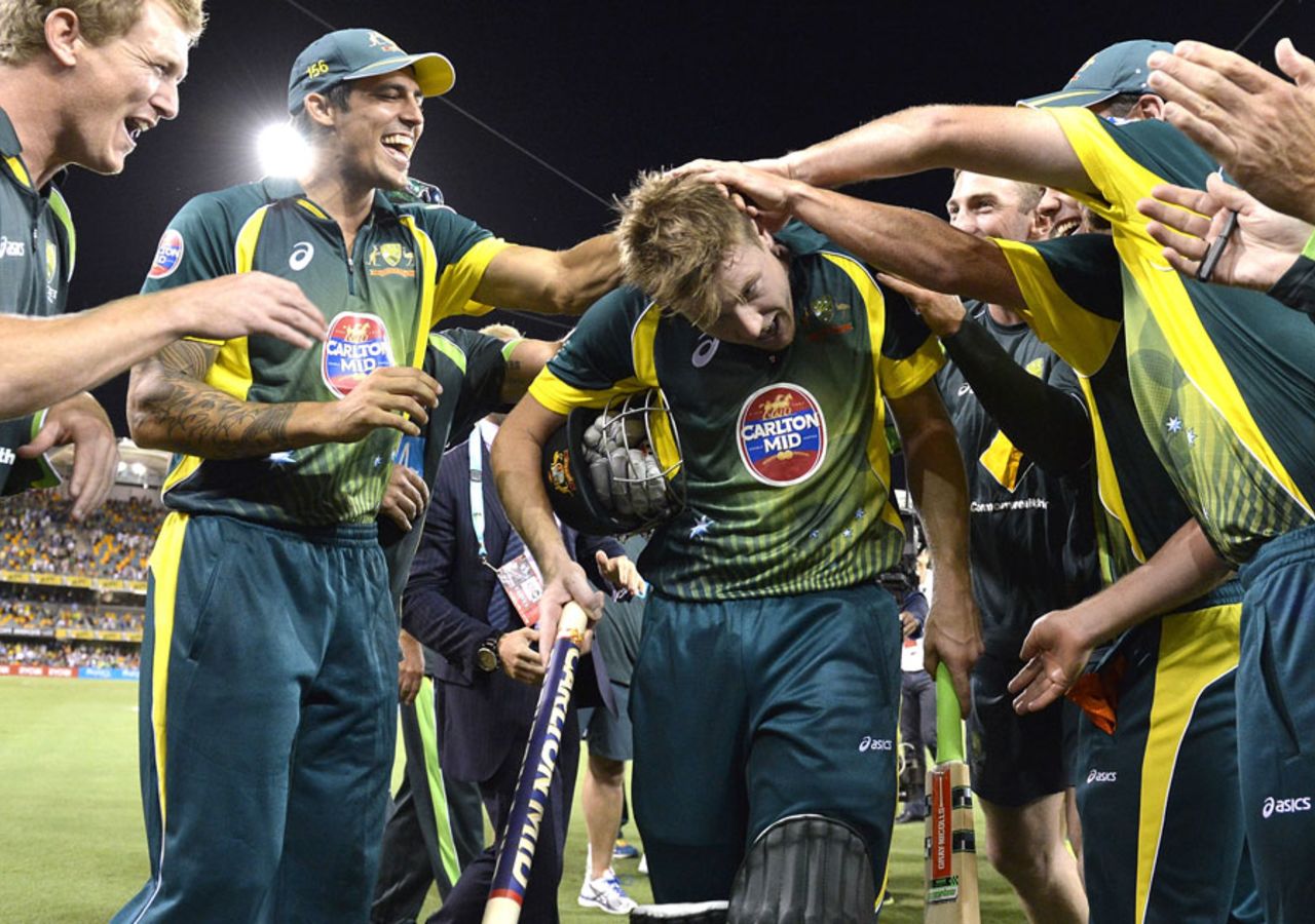 James Faulkner gets the acclaim for his knock, Australia v England, 2nd ODI, Gabba, January 17, 2014