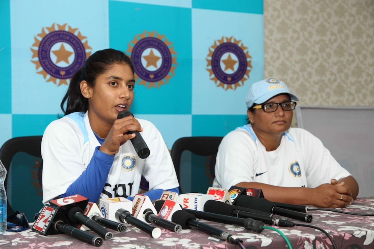 India captain Mithali Raj talks to the press, Visakhapatnam, January 18, 2014
