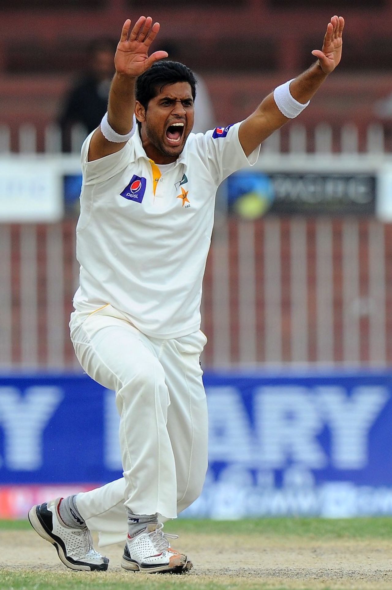 Mohammad Talha appeals unsuccessfully for an lbw, Pakistan v Sri Lanka, 3rd Test, Sharjah, 4th day, January 19, 2014