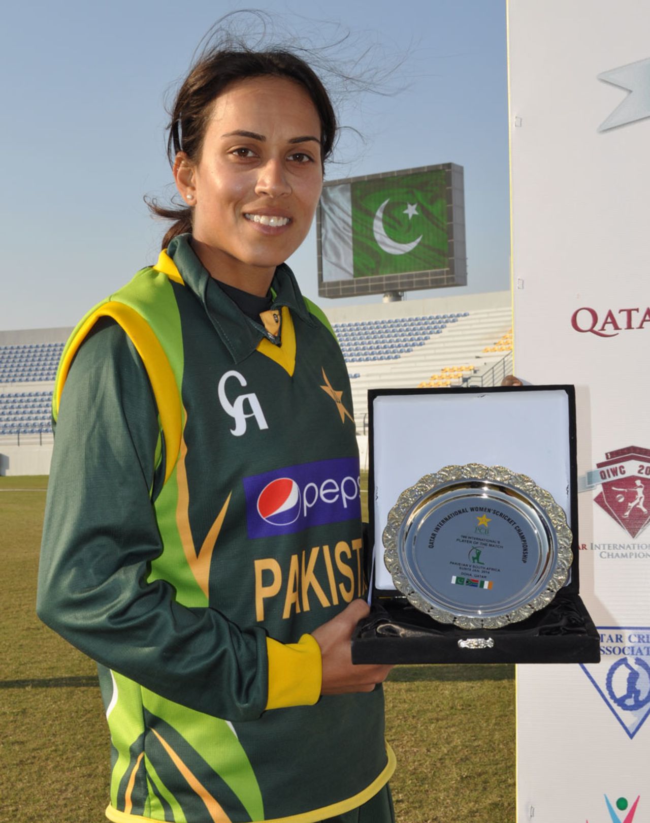Nain Abidi was named Player of the Match, Pakistan v South Africa, PCB Qatar Women's 20-over Tri-Series, Doha, January 19, 2014