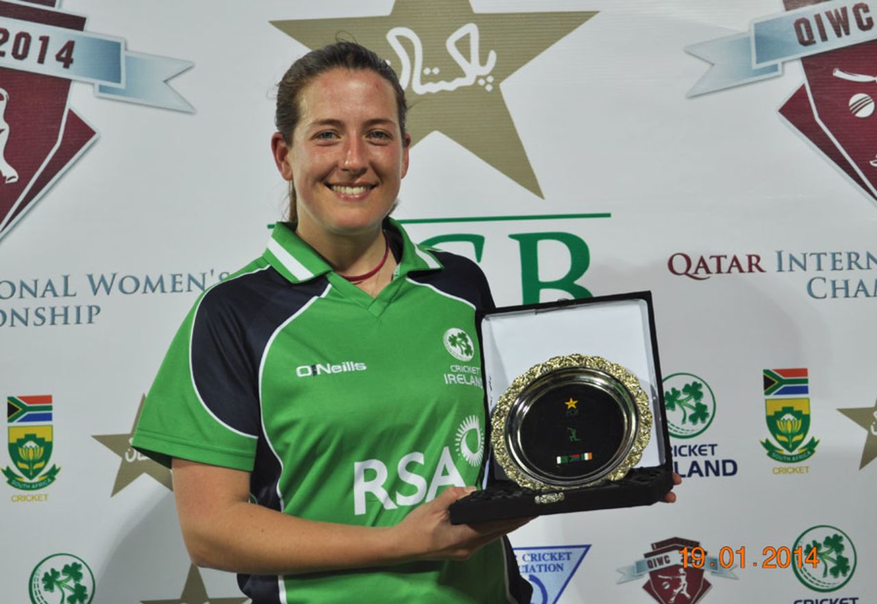 Isobel Joyce won Player of the Match for her all-round display, Pakistan v South Africa, PCB Qatar Women's 20-over Tri-Series, Doha, January 19, 2014
