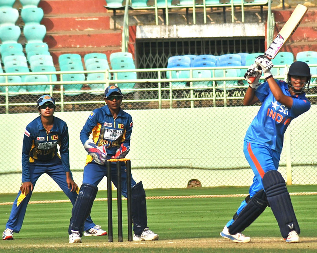Smriti Mandhana beams as she works this away to the leg side, India v Sri Lanka, 2nd women's ODI, Visakhapatnam, January 21, 2014