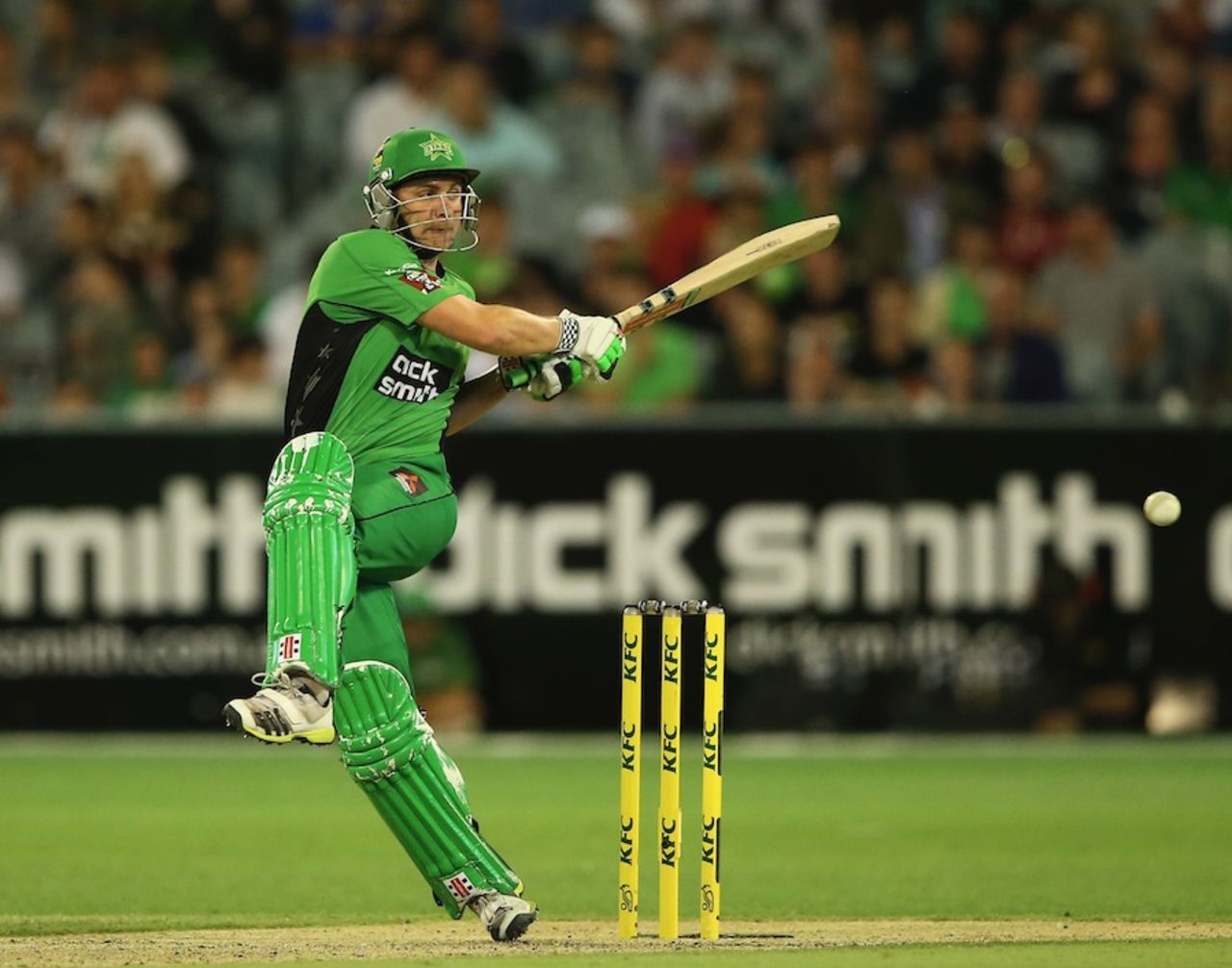 Luke Wright pulls during his fifty, Melbourne Stars v Hobart Hurricanes, Big Bash League, Melbourne, January 21, 2014