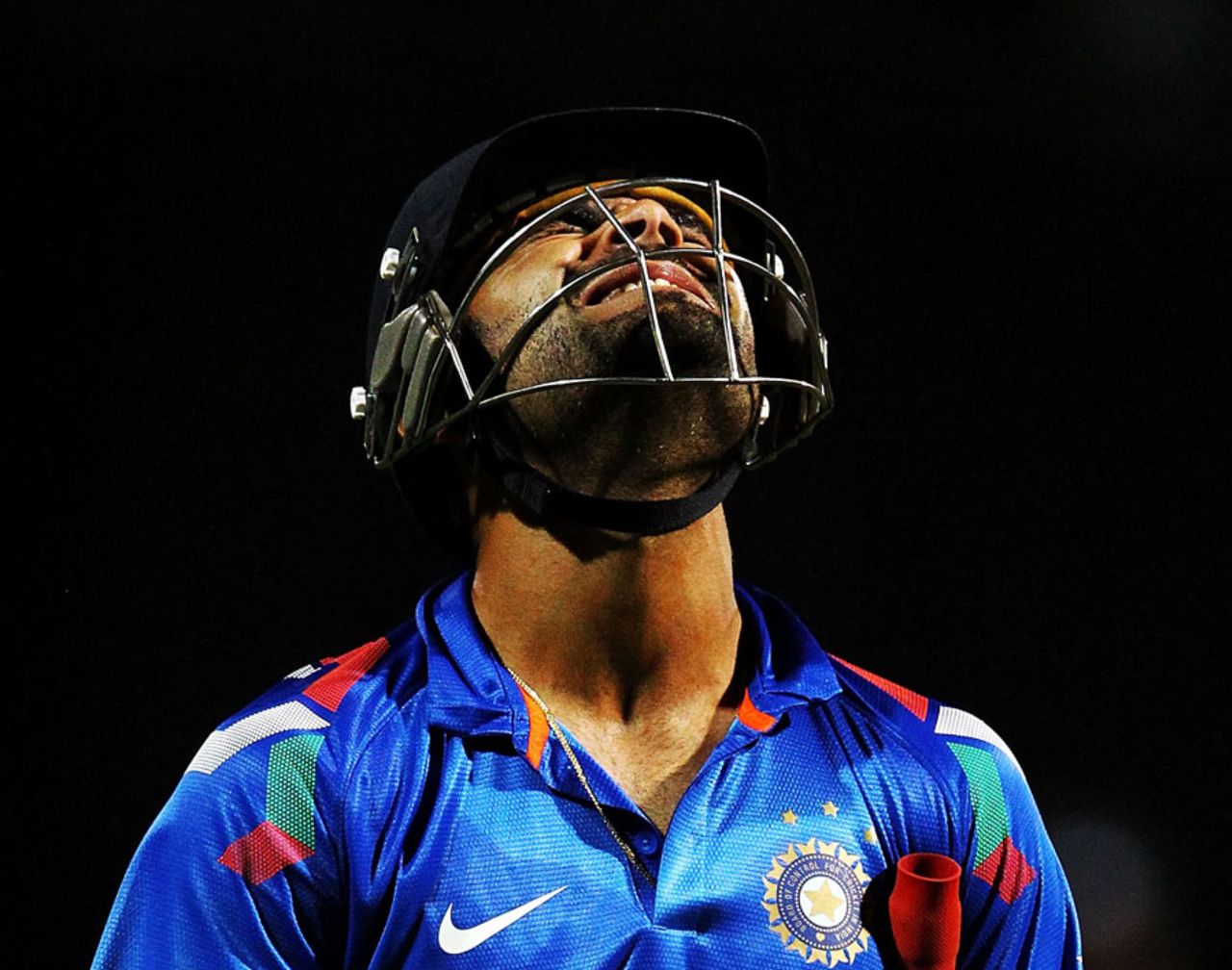 Virat Kohli is disappointed after being dismissed for 78, New Zealand v India, 2nd ODI, Hamilton, January 22, 2014