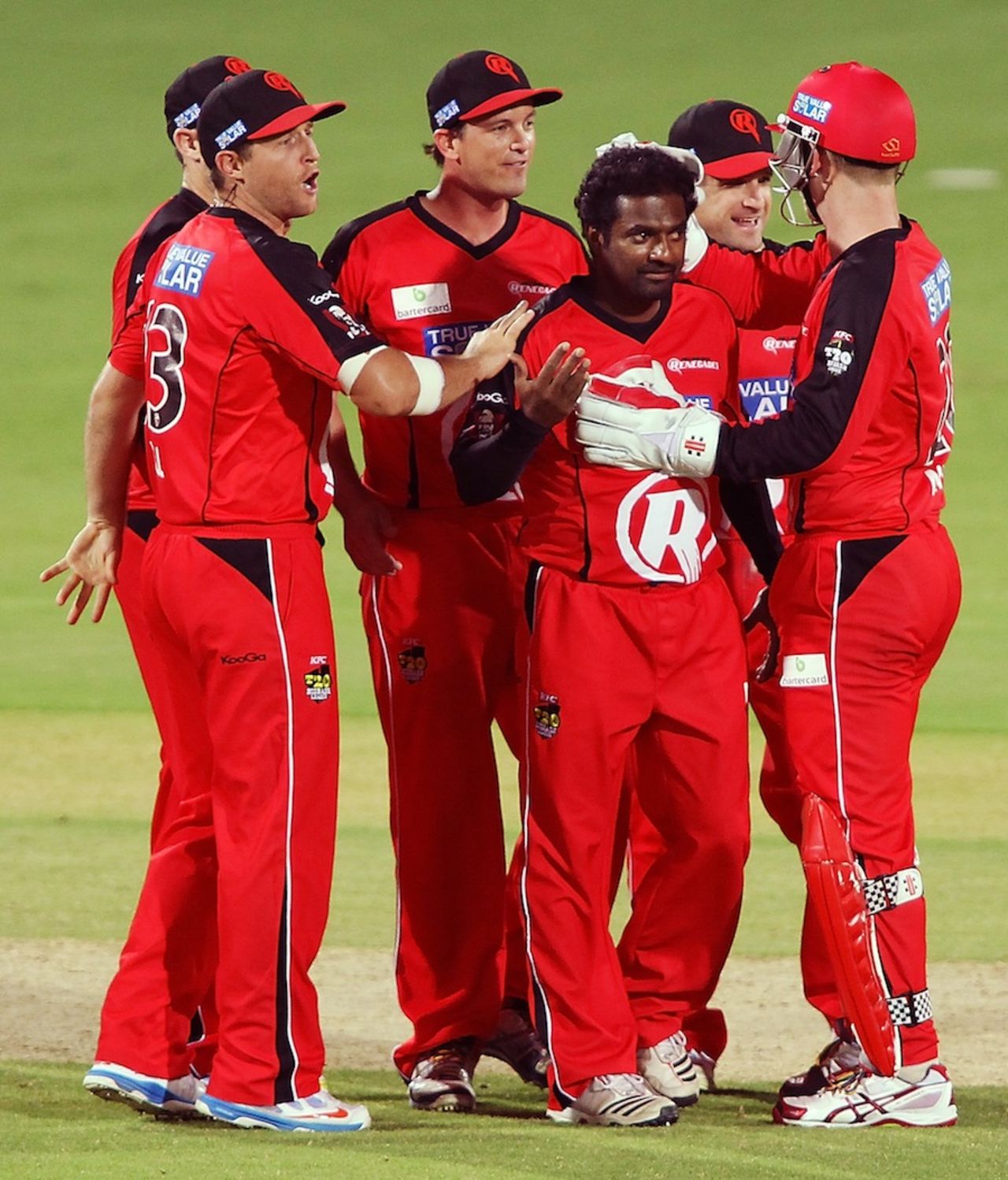 Muttiah Muralitharan struck twice for only 16 runs, Adelaide Strikers v Melbourne Renegades, Big Bash League, Adelaide, January 22, 2014