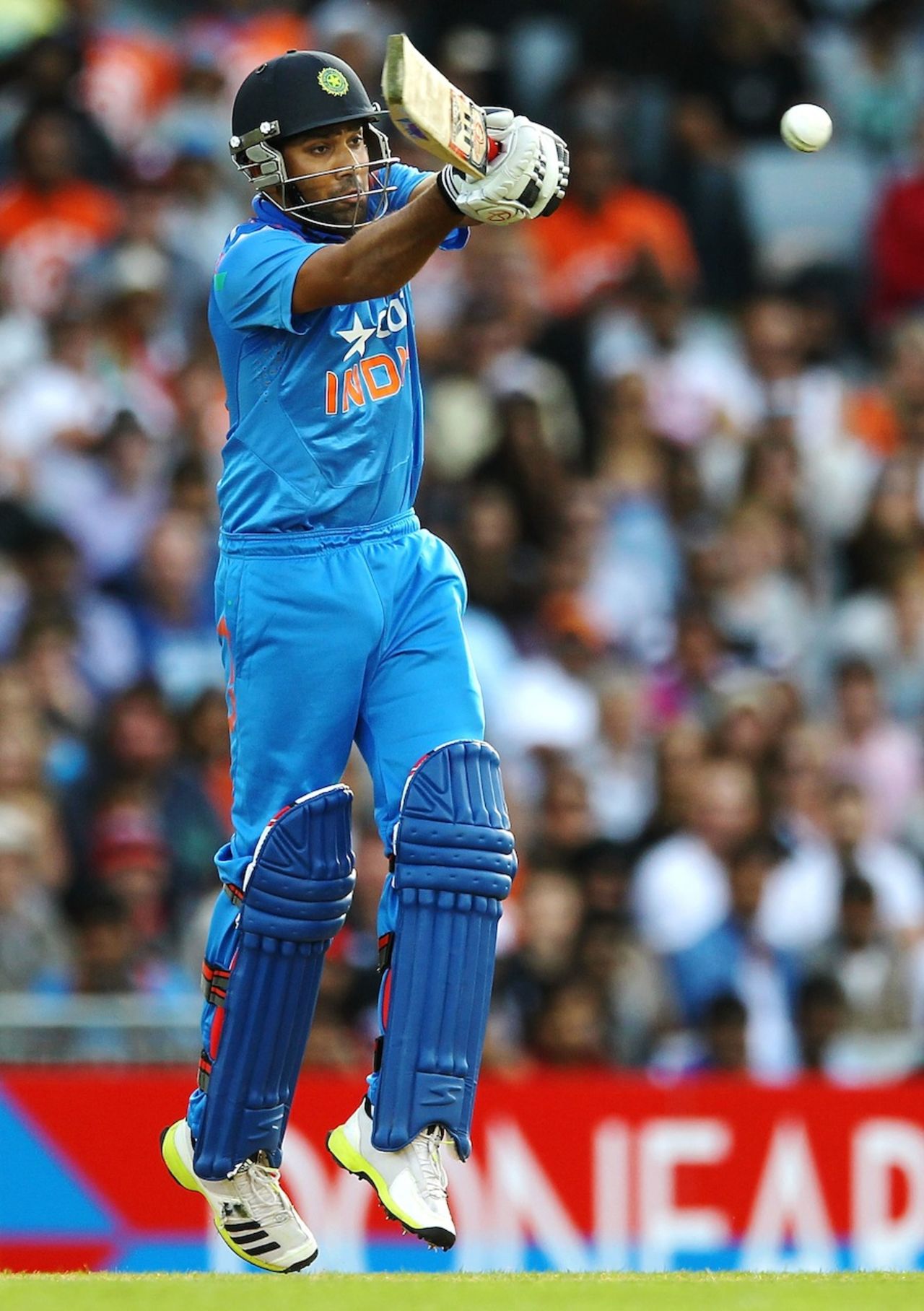 Rohit Sharma hops to tackle a short ball, New Zealand v India, 3rd ODI, Auckland, January 25, 2014