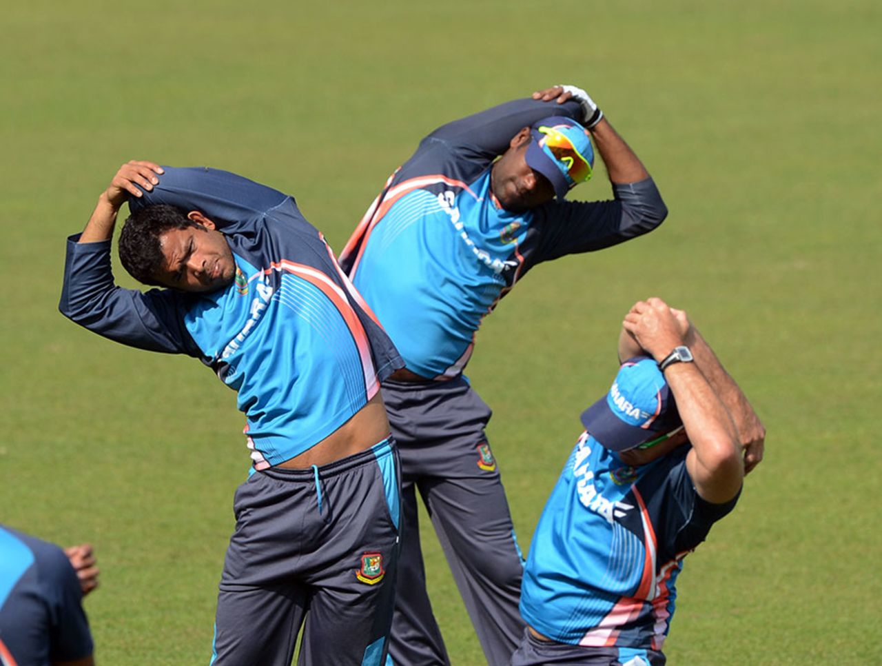Bangladesh's players train ahead of the first Test against Sri Lanka, Dhaka, January 25, 2014