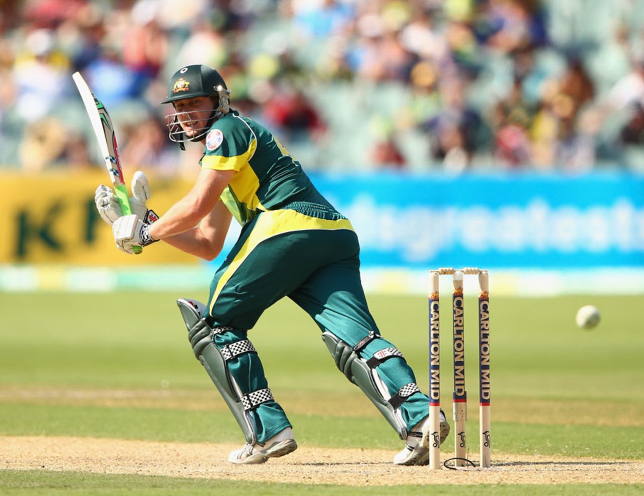 James Faulkner made a run-a-ball 27 in the latter overs, Australia v England, 5th ODI, Adelaide, January 26, 2014