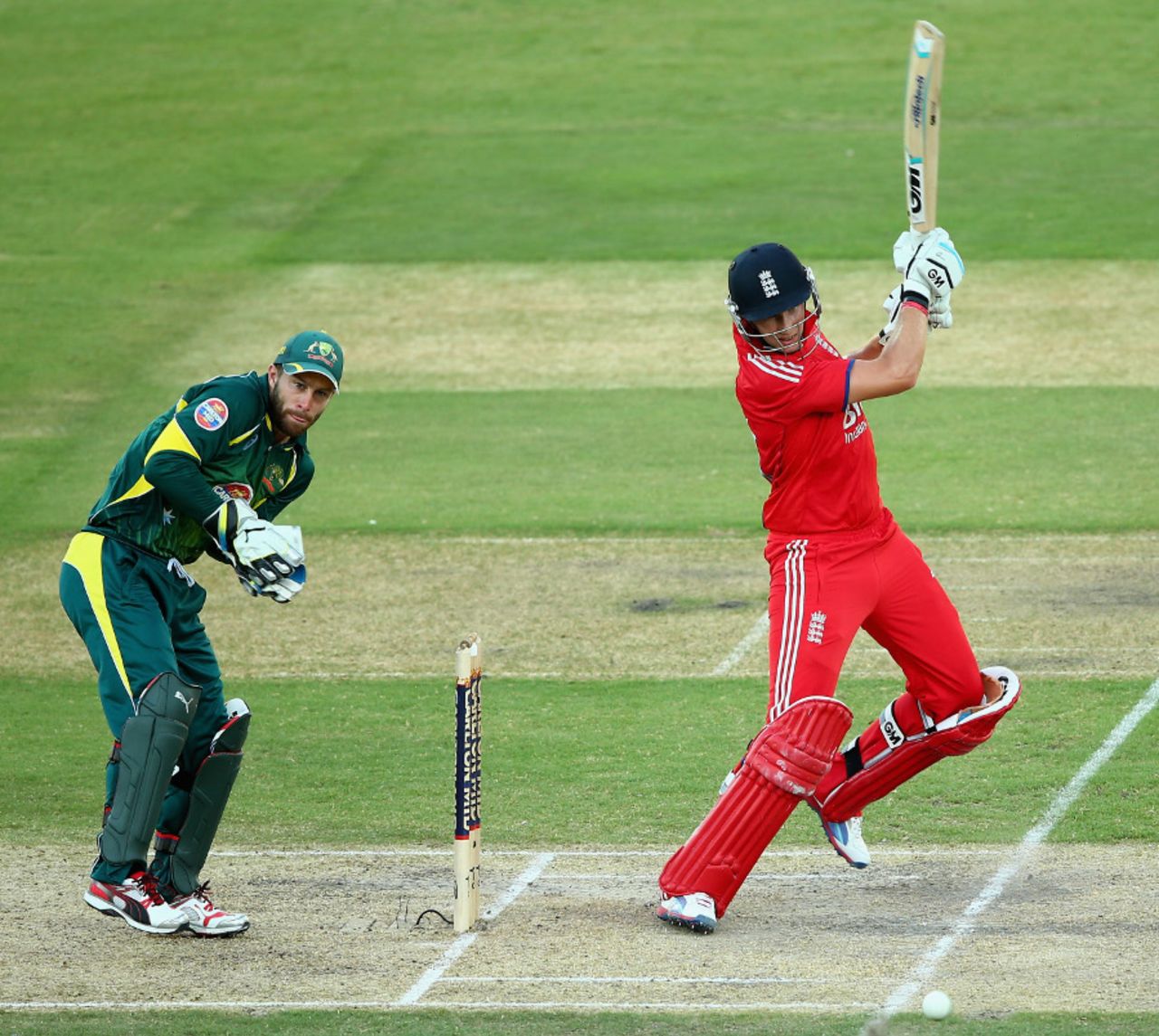Joe Root goes square off the back foot, Australia v England, 5th ODI, Adelaide, January 26, 2014