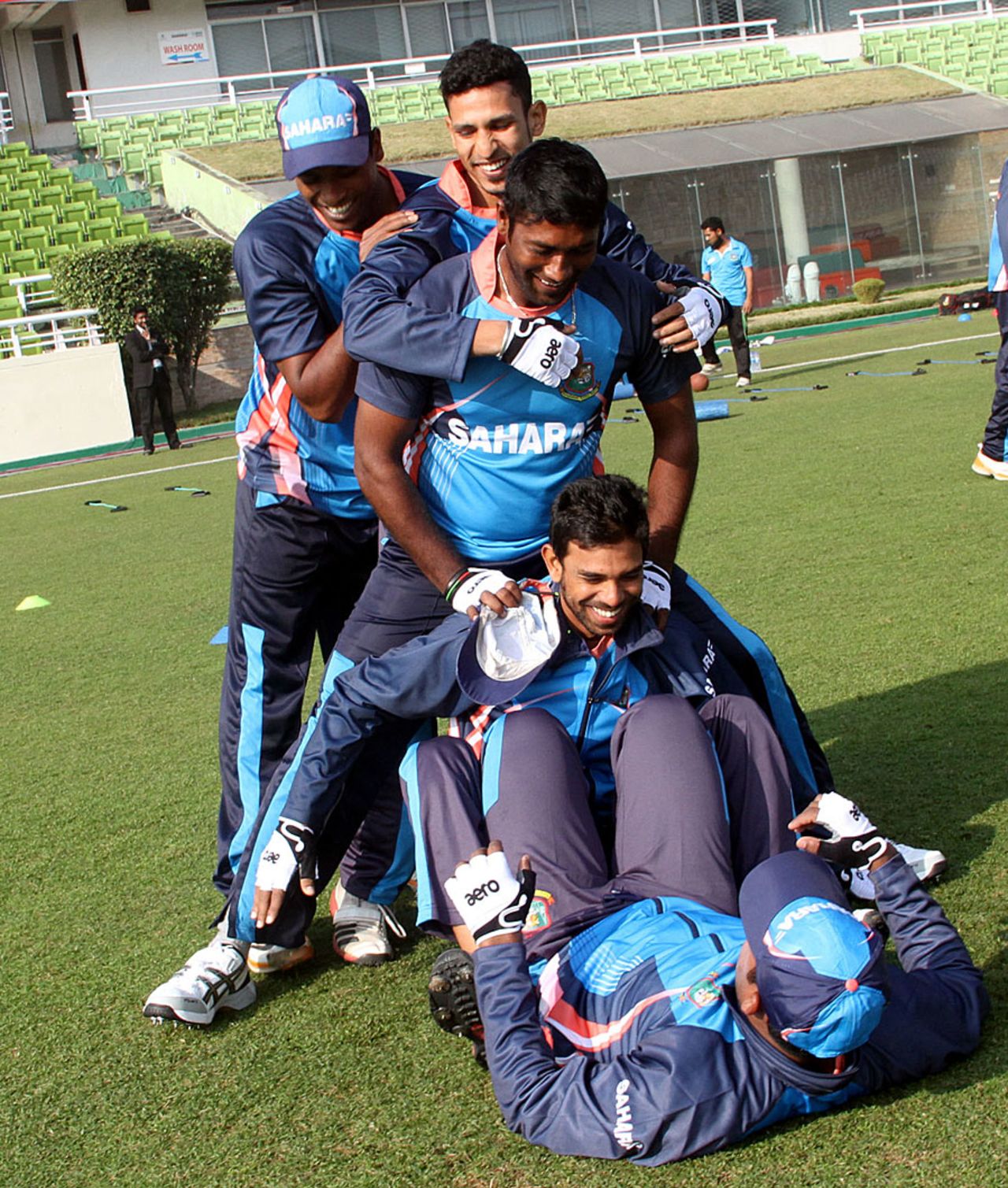 Bangladesh players have some fun during training, Mirpur, January 26, 2014