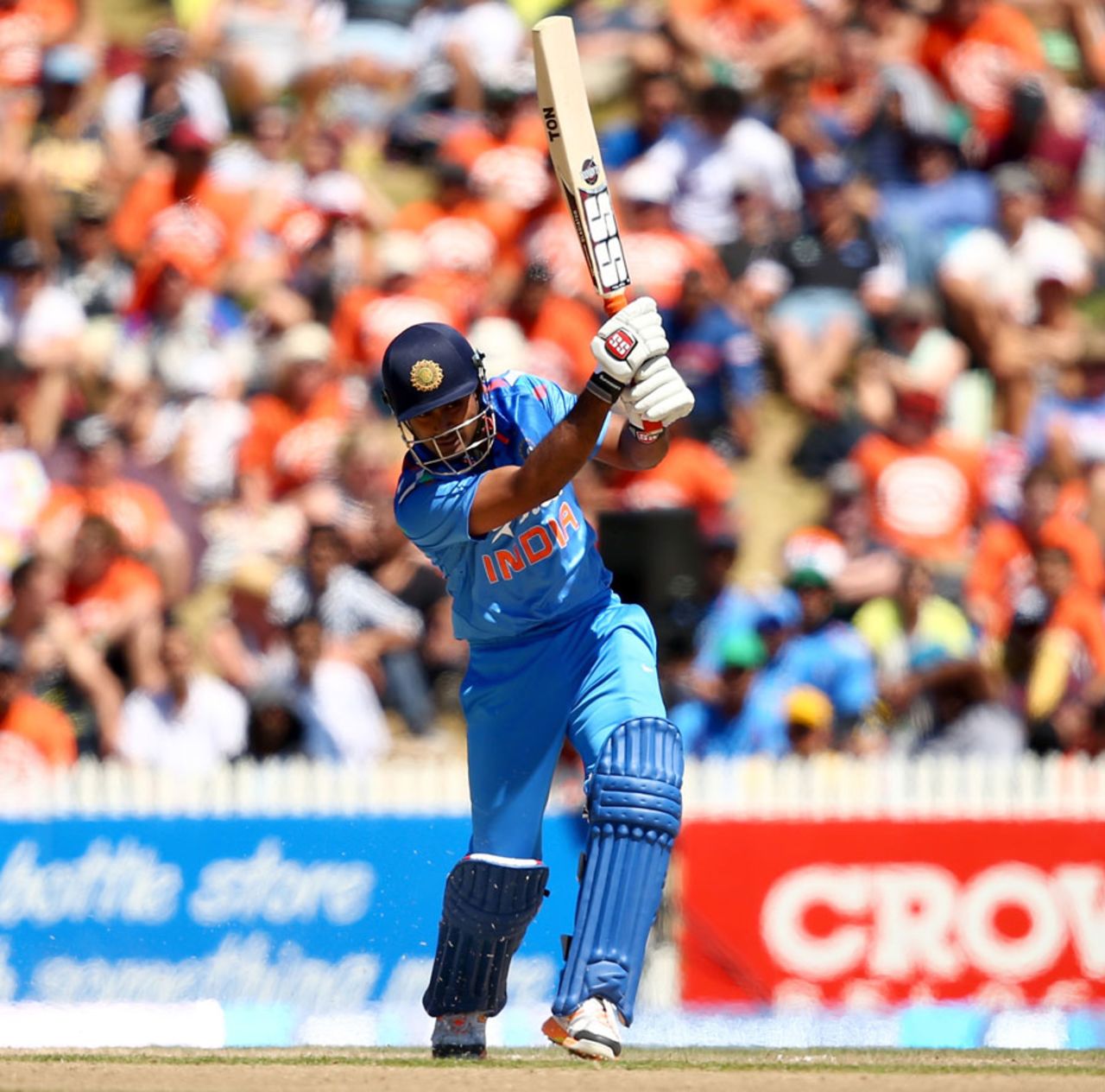 Ambati Rayudu struck three fours and two sixes, New Zealand v India, 4th ODI, Hamilton, January 28, 2014