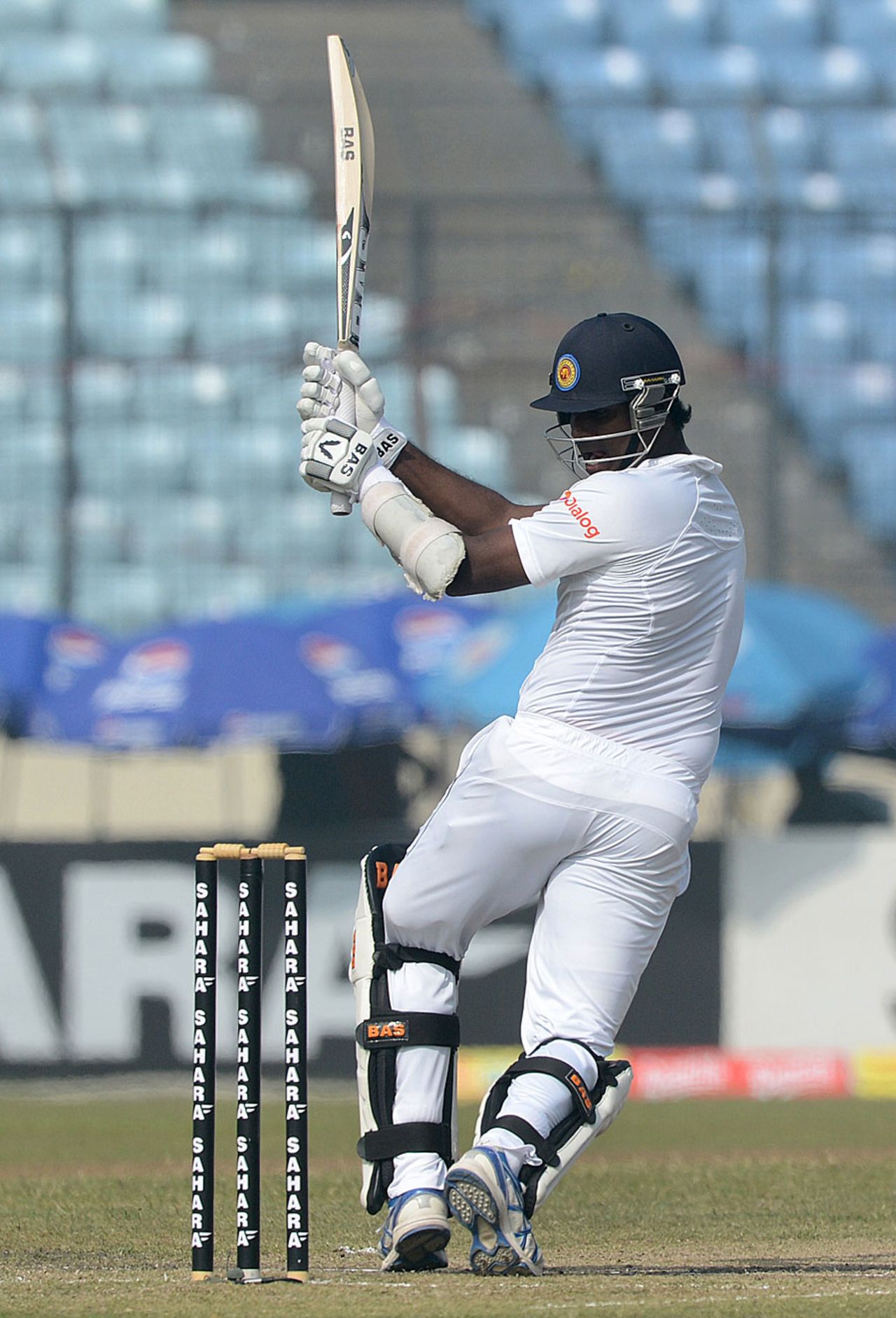 Angelo Mathews pulls one to fine leg, Bangladesh v Sri Lanka, 1st Test, Mirpur, 3rd day, January 29, 2014