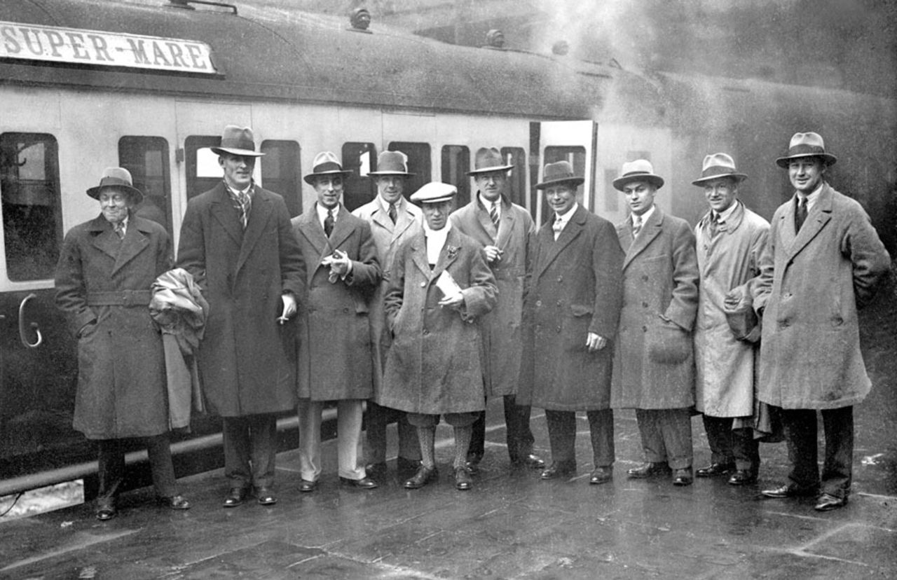 The advance guard of the England  team heading to the Caribbean, Paddington Station, September 28, 1929