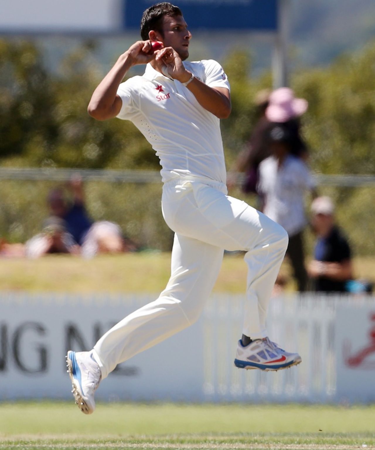 Ishwar Pandey in delivery stride, New Zealand XI v Indians, Whangarei, 1st day, February 2, 2014