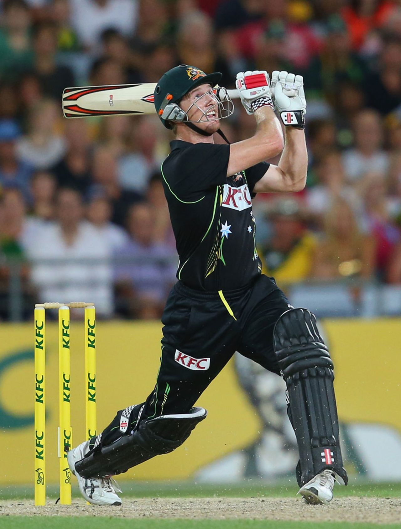 George Bailey thrashed 26 off the final over to finish on 49, Australia v England, 2nd T20, Sydney, February, 2, 2014