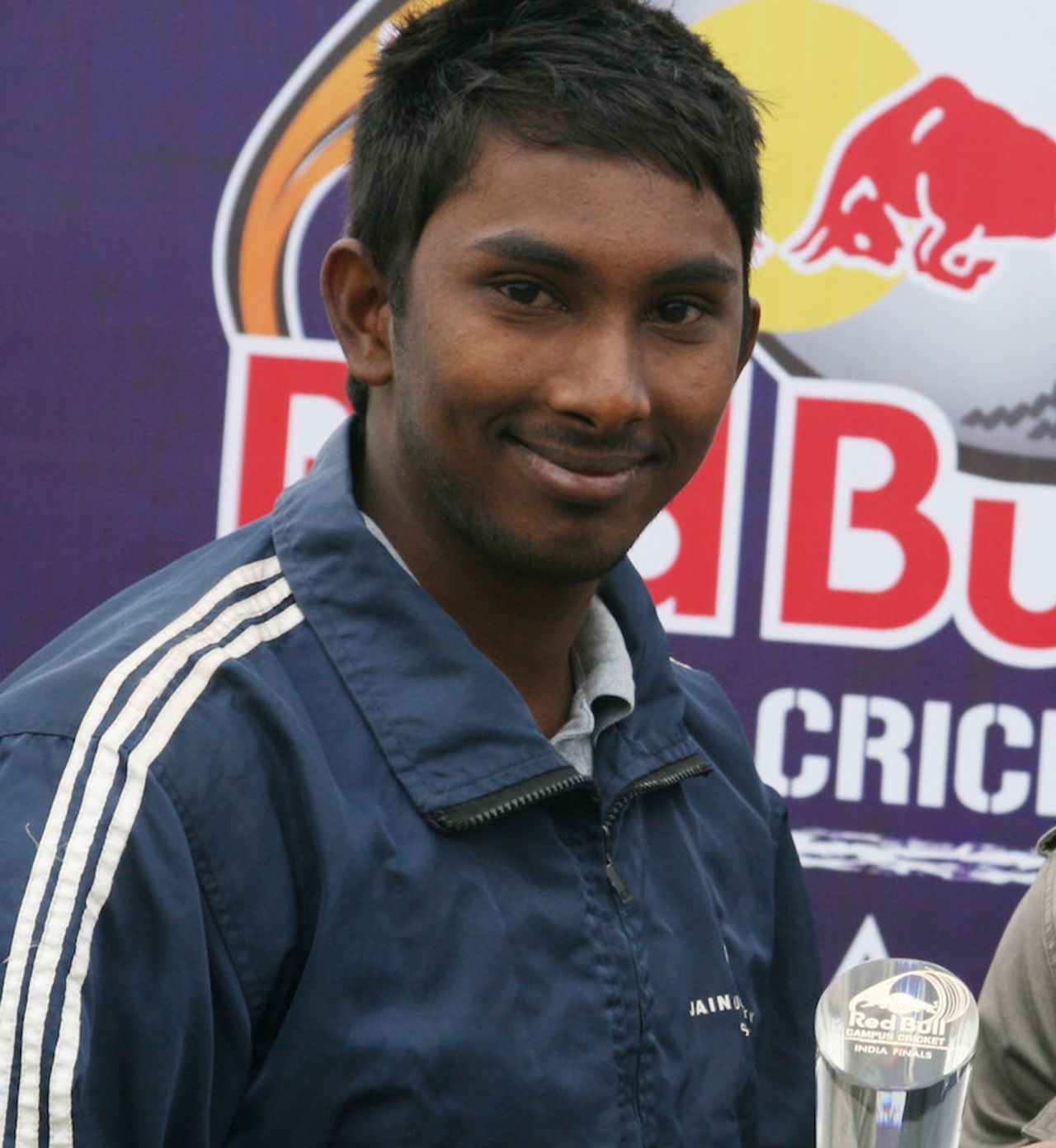 Jain University's R Prabhakar was named Man of the Match, Jain University Bangalore v RLA College Delhi, Red Bull Campus Cricket 2014, Chandigarh, February 4, 2014