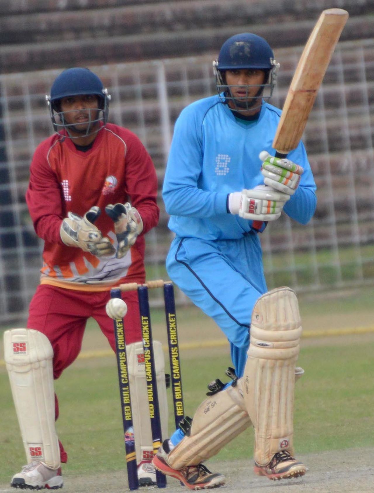 Rizvi College's Kevin Almeida flicks one to leg side, Rizvi College Mumbai v Marwari College Ranchi, Red Bull Campus Cricket 2014, Chandigarh, February 4, 2014