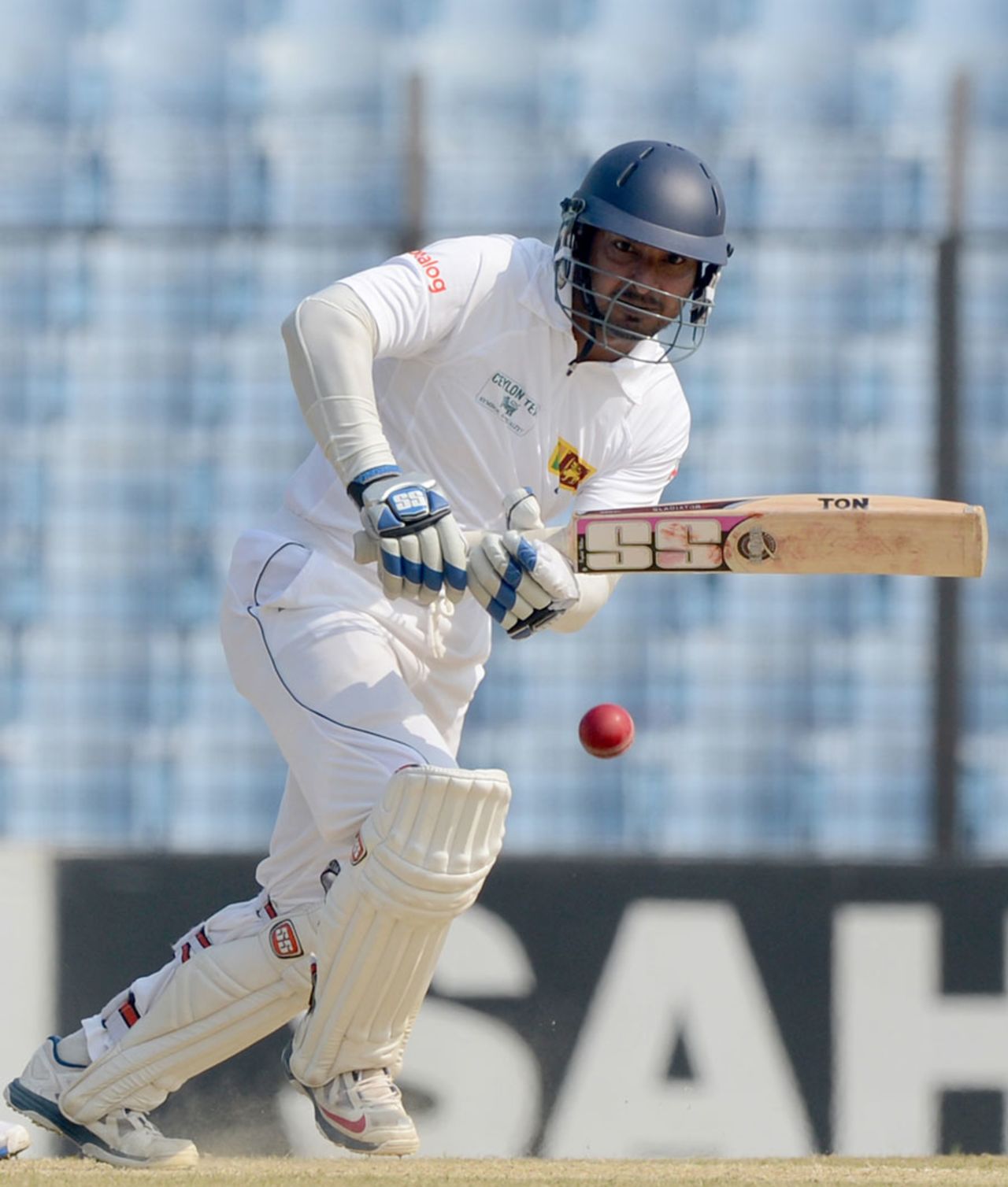 Kumar Sangakkara nudges into the leg side, Bangladesh v Sri Lanka, 2nd Test, Chittagong, 2nd day, February 5, 2014
