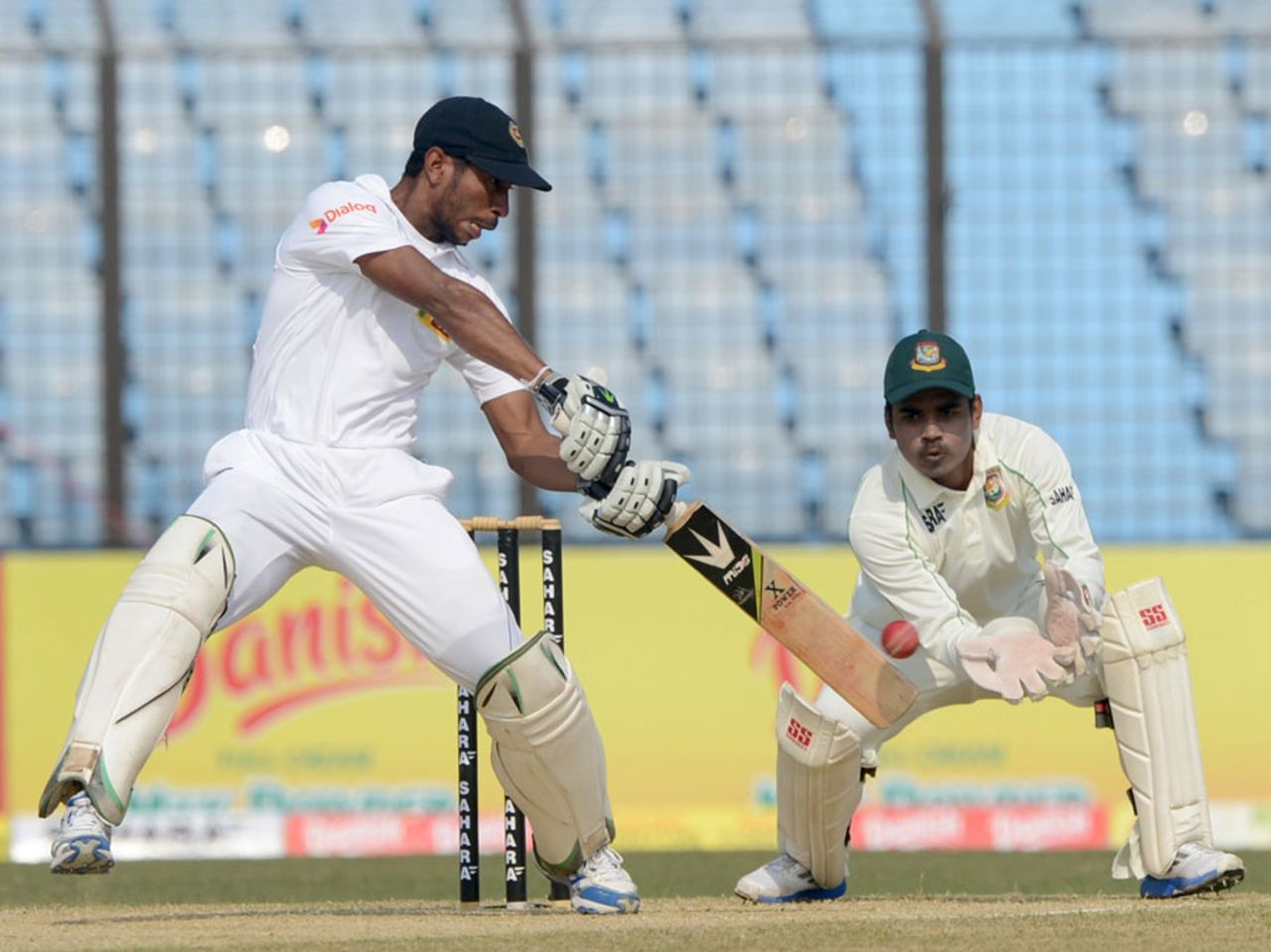 Kithuruwan Vithanage shapes to cut during his brisk innings, Bangladesh v Sri Lanka, 2nd Test, Chittagong, 2nd day, February 5, 2014