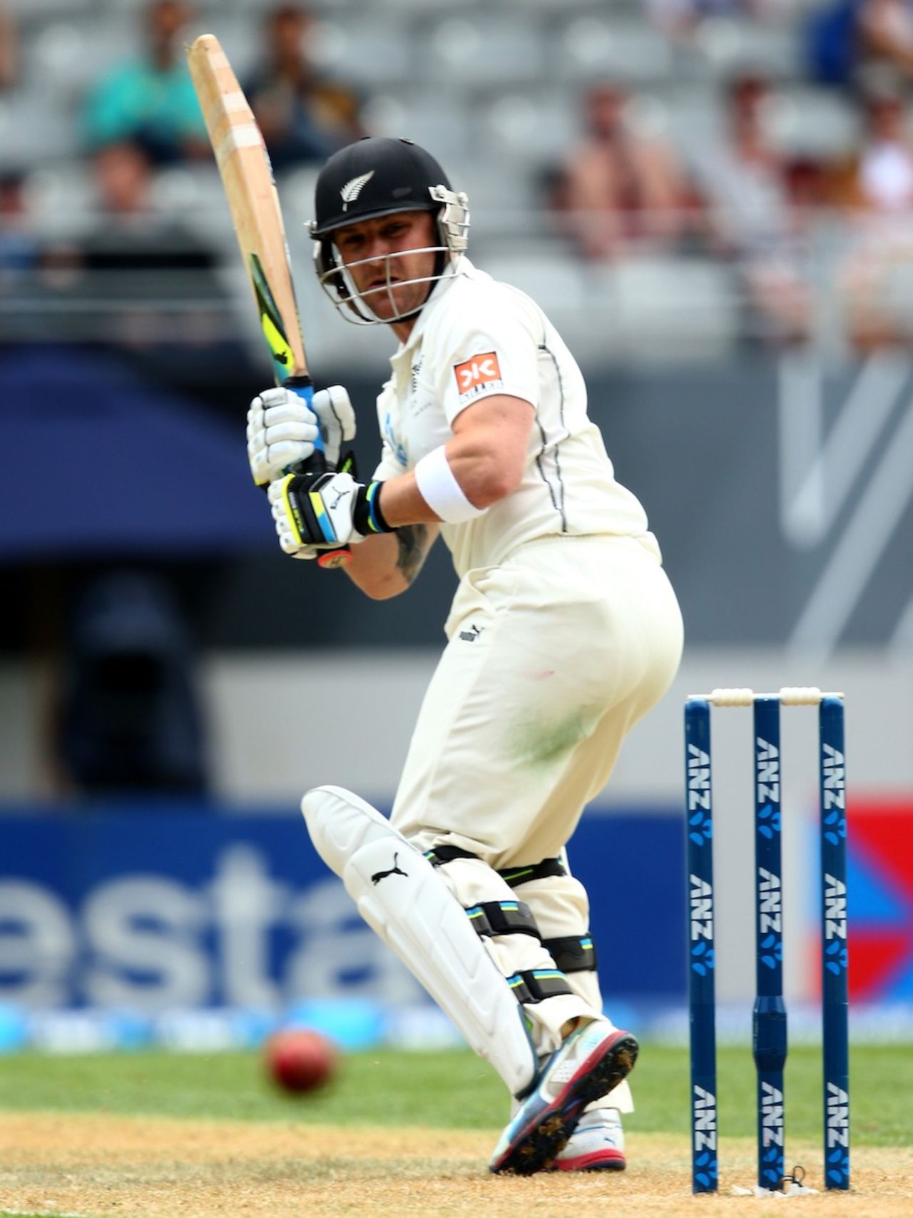 Brendon McCullum glances the ball fine, New Zealand v India, 1st Test, Auckland, 1st day, February 6, 2014